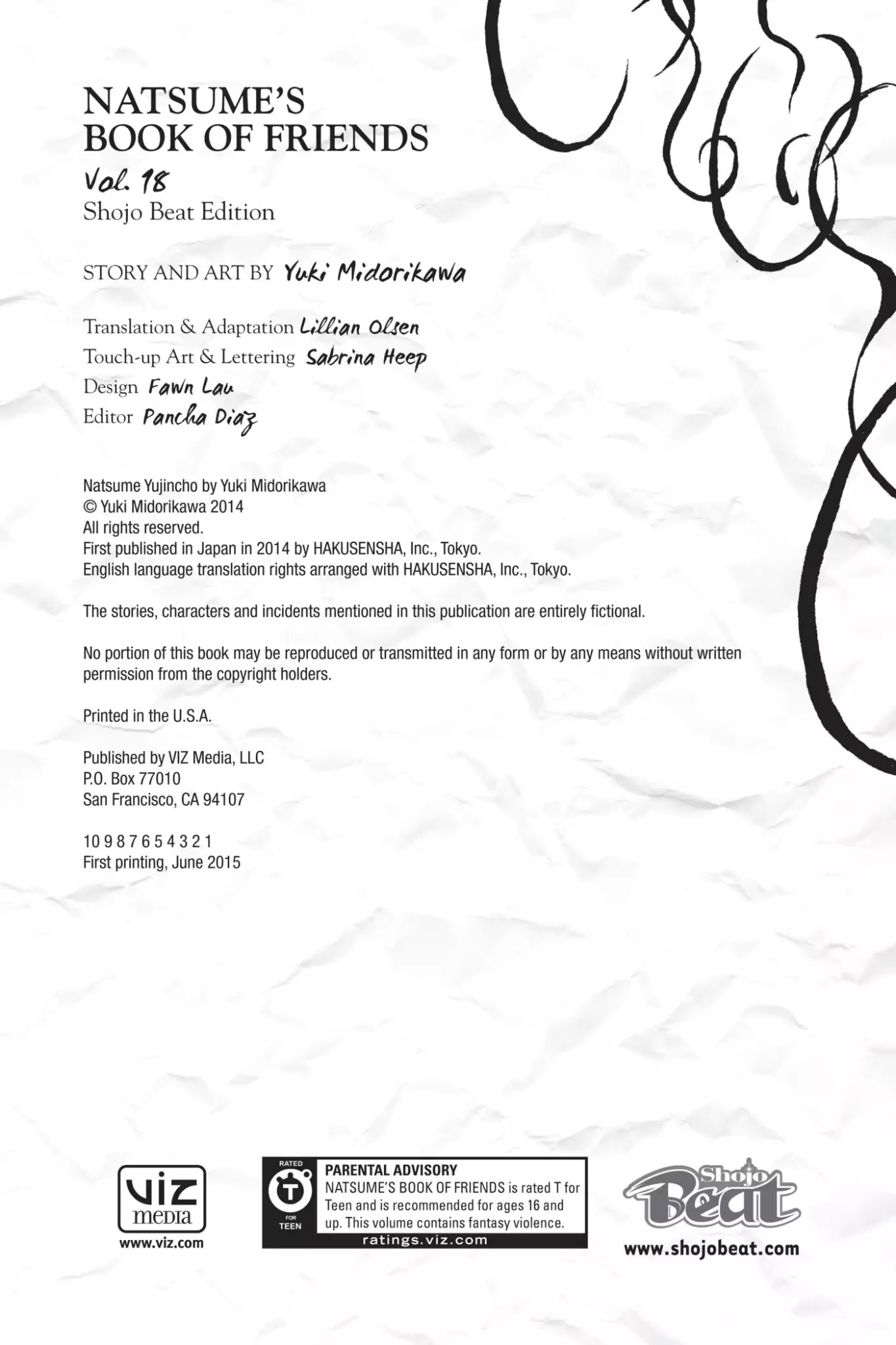 Natsume Yuujinchou Chapter 73.7 page 3 - Vol.18 End Notes