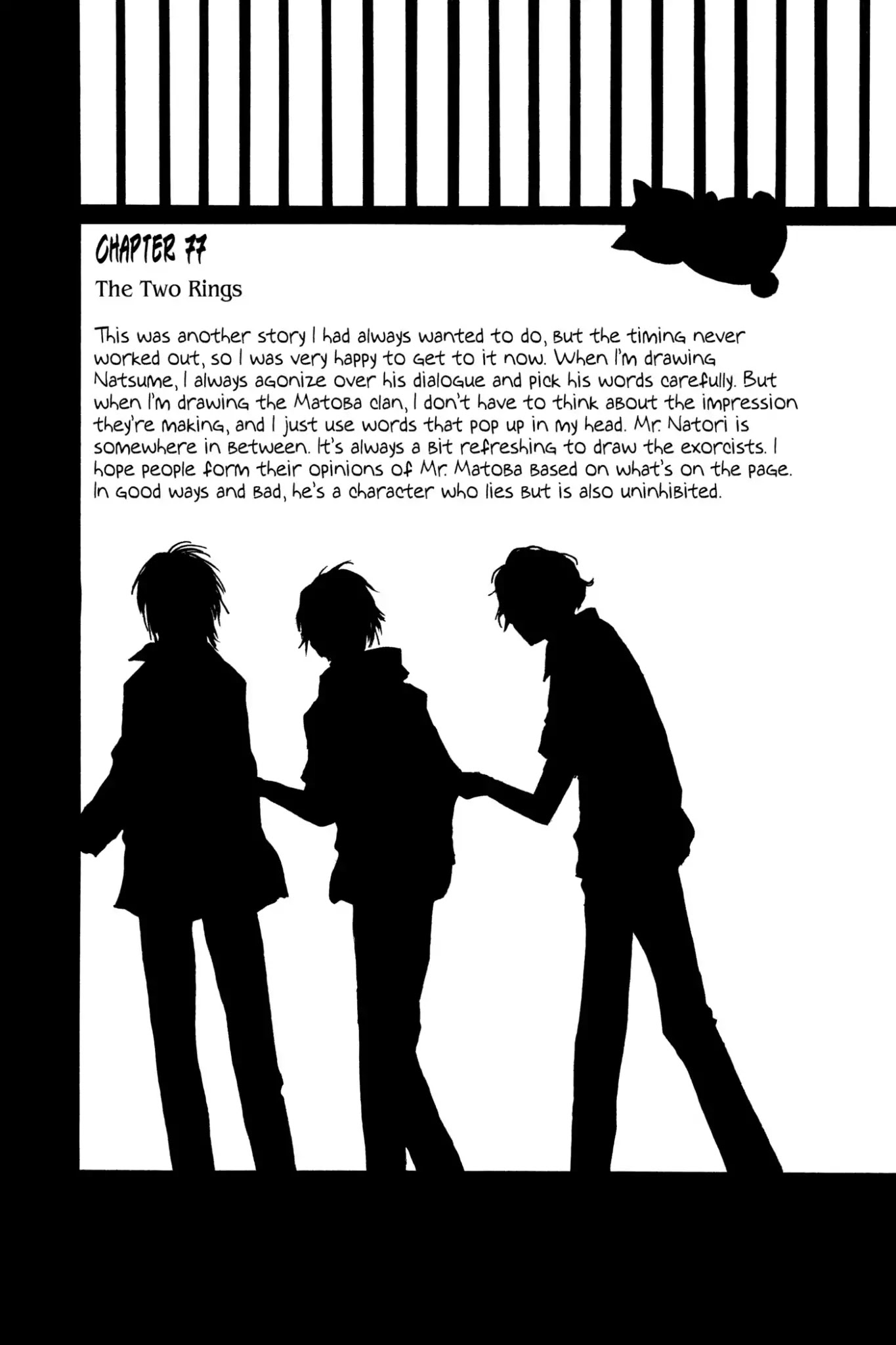 Natsume Yuujinchou Chapter 77.5 page 3 - Vol.19 Afterword