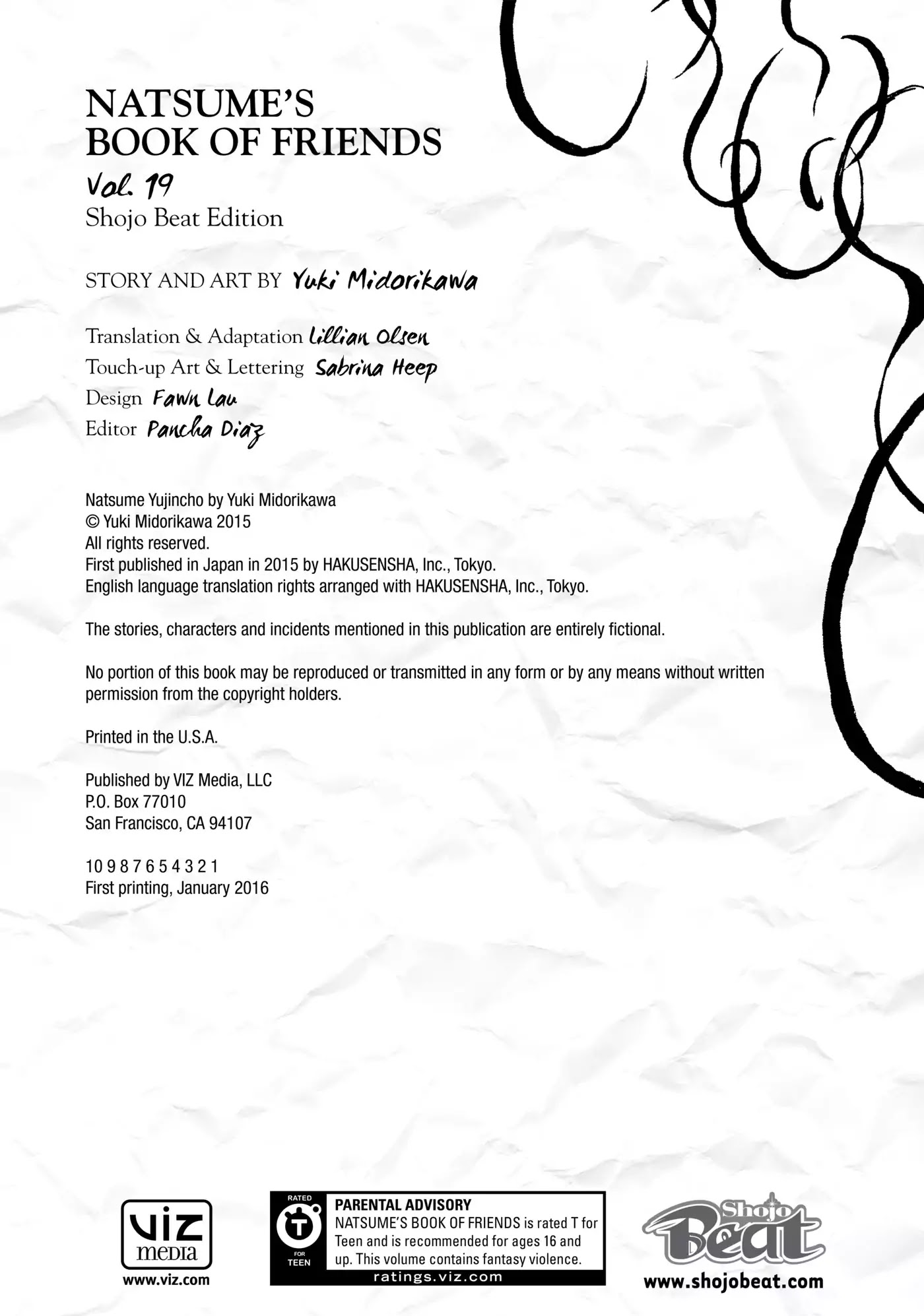 Natsume Yuujinchou Chapter 77.6 page 3 - Vol.19 End Notes