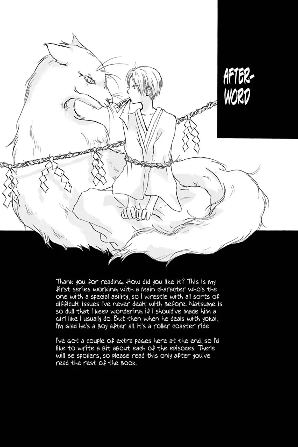 Natsume Yuujinchou Chapter 8.5 page 1 - Vol.2 Afterword