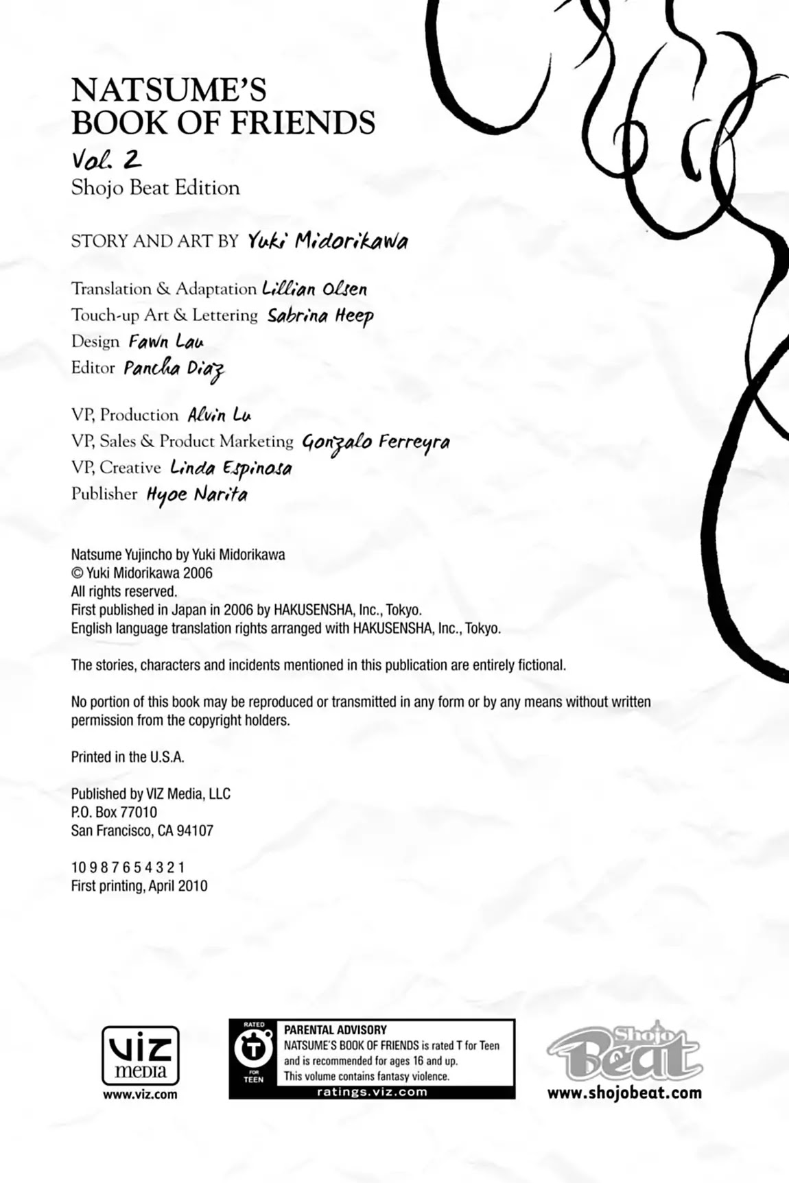 Natsume Yuujinchou Chapter 8.6 page 3 - Vol.2 End Notes