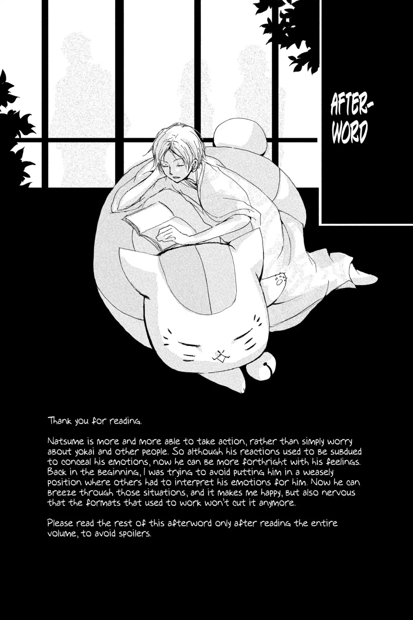 Natsume Yuujinchou Chapter 81.5 page 1 - Vol.20 Afterword
