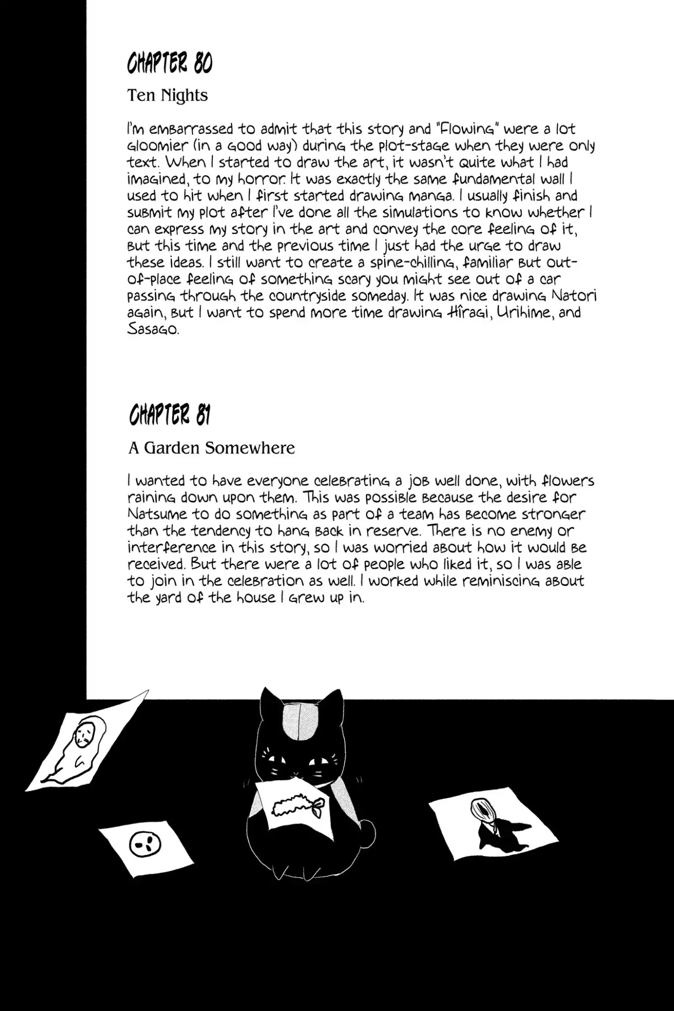 Natsume Yuujinchou Chapter 81.5 page 3 - Vol.20 Afterword