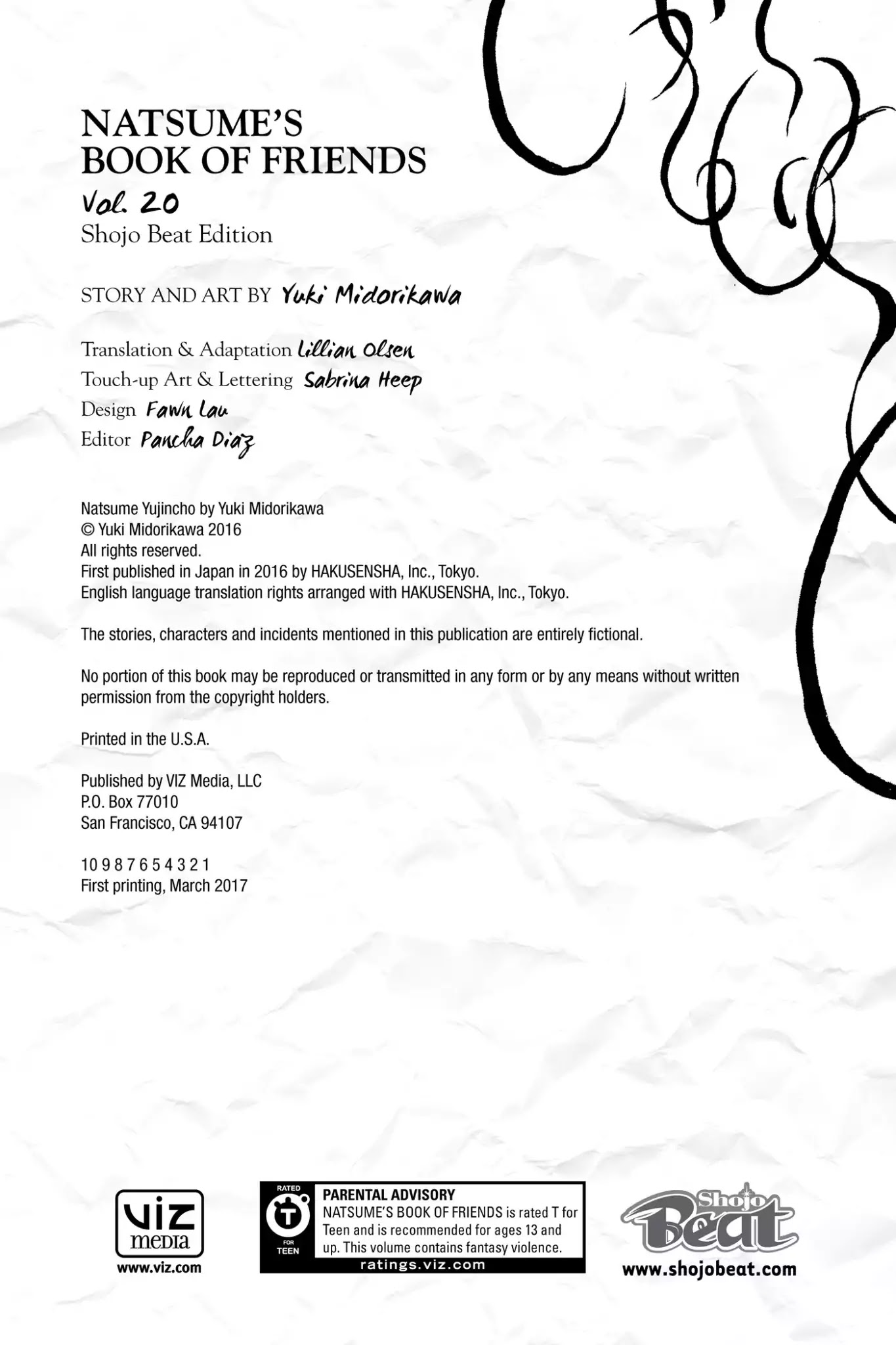 Natsume Yuujinchou Chapter 81.6 page 3 - Vol.20 End Notes