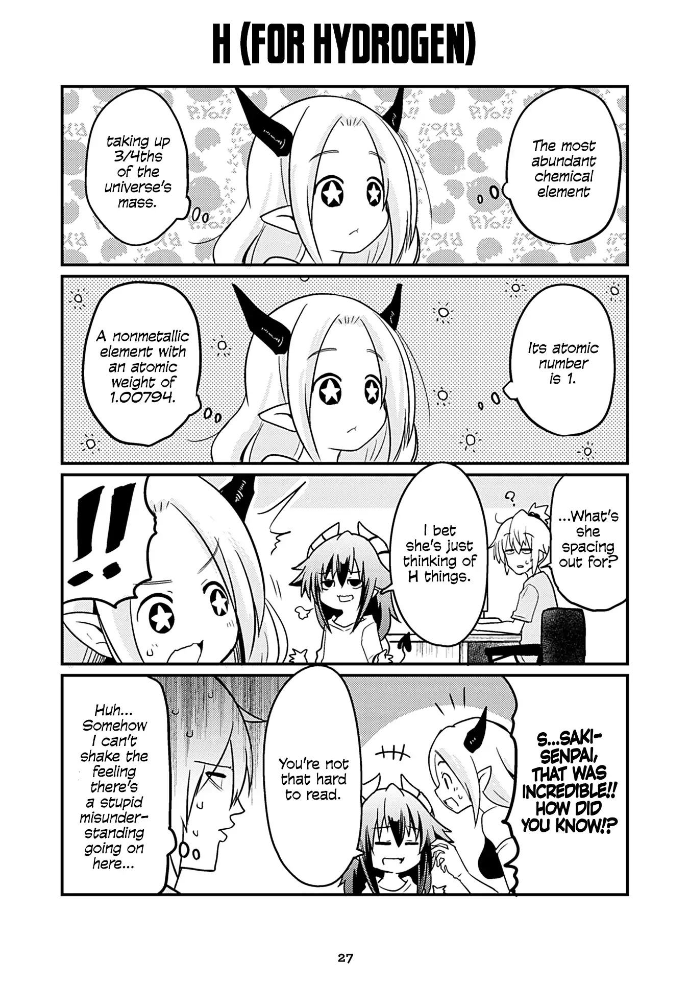 Naughty Succubus "Saki-chan" Chapter 119 page 1 - Chapter 119: H (for Hydrogen)