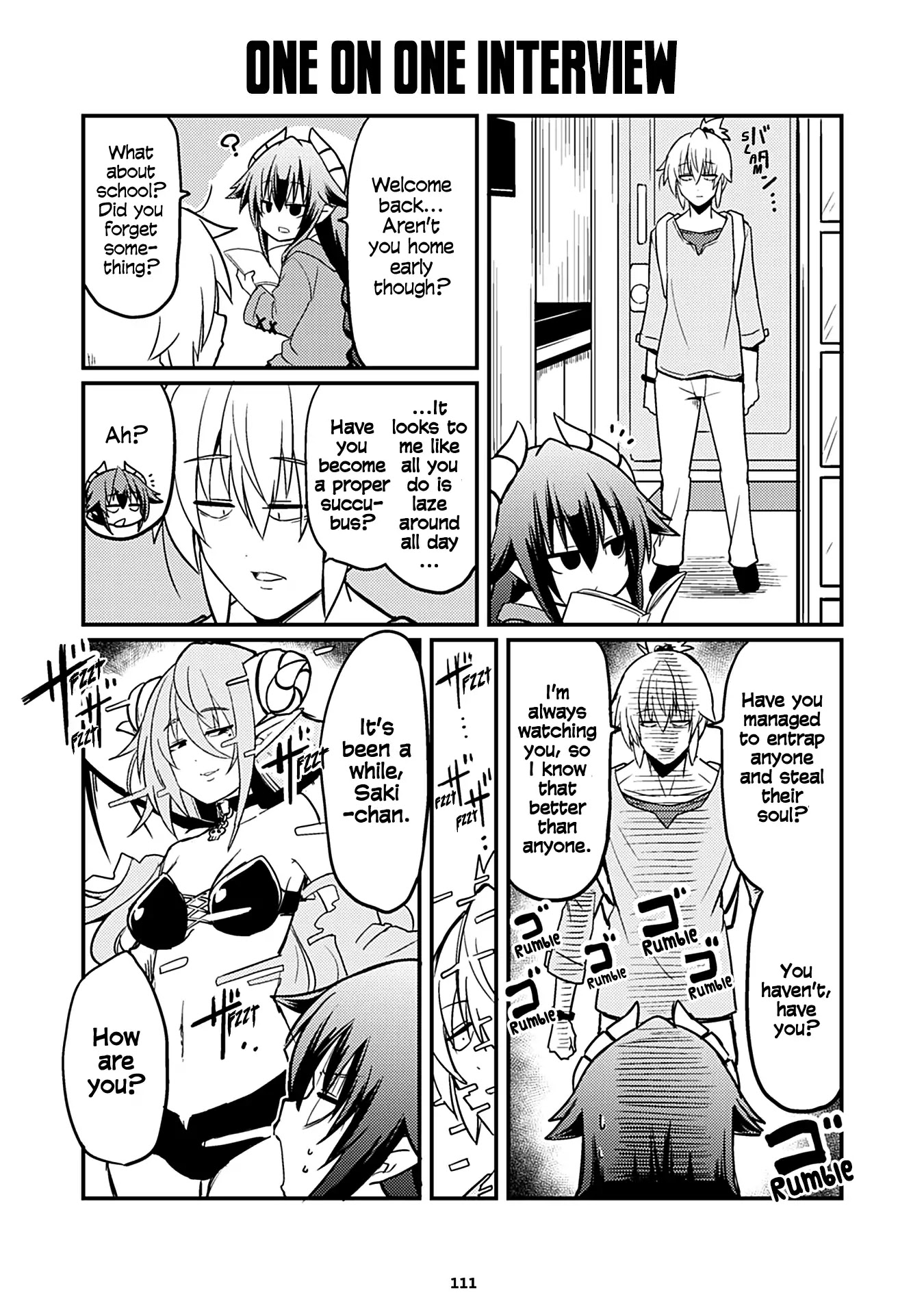 Naughty Succubus "Saki-chan" Chapter 95 page 1 - Chapter 95: One on one interview