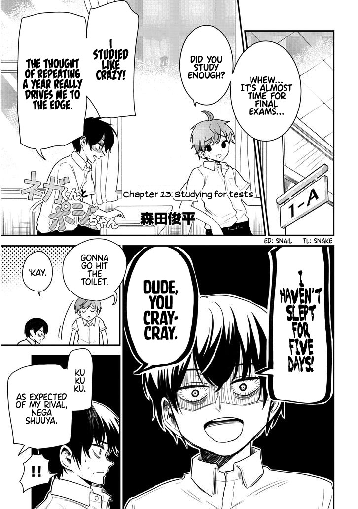 Nega-kun and Posi-chan Chapter 13 page 1 - Chapter 13: Studying for tests