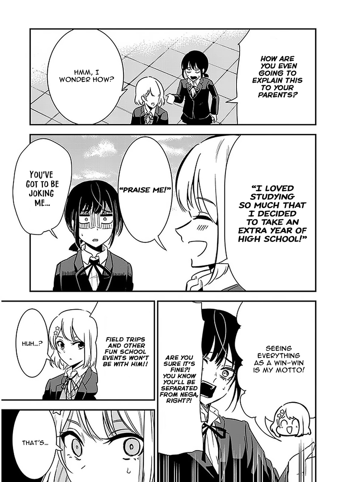 Nega-kun and Posi-chan Chapter 46 page 5 - Chapter 46: Repeating a Year and White Day