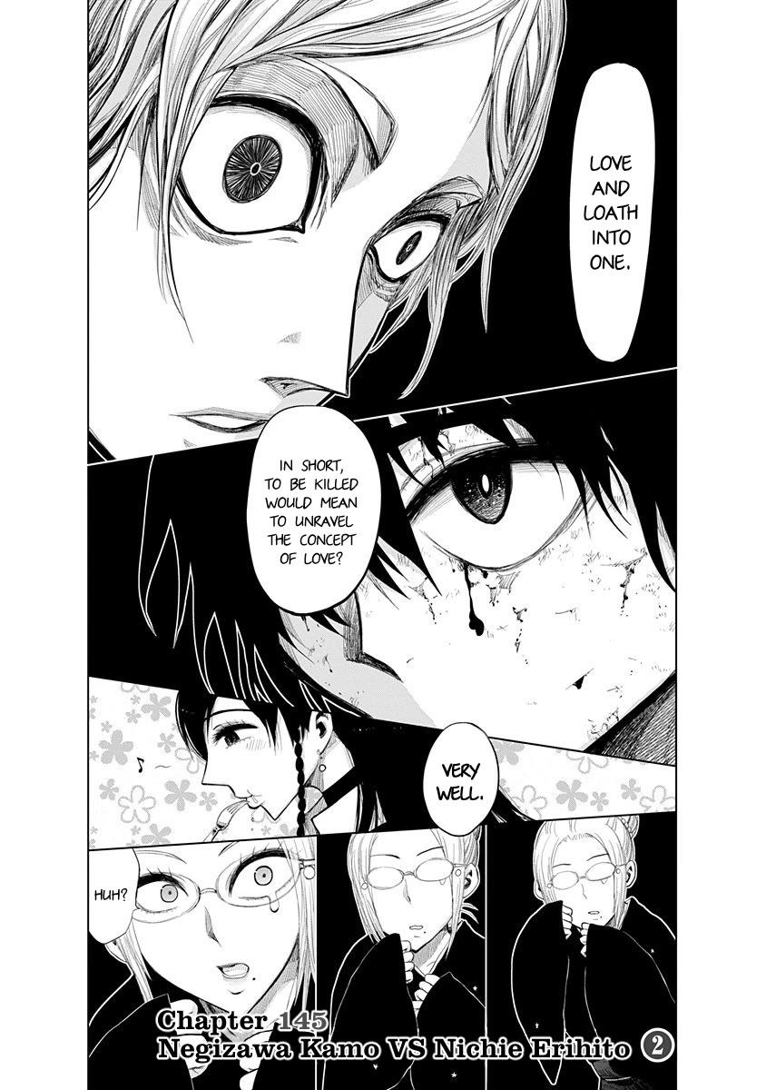 Nejimaki Kagyu Chapter 145 page 1 - Chapter 145: Negizawa Kamo VS Nichie Erihito 2