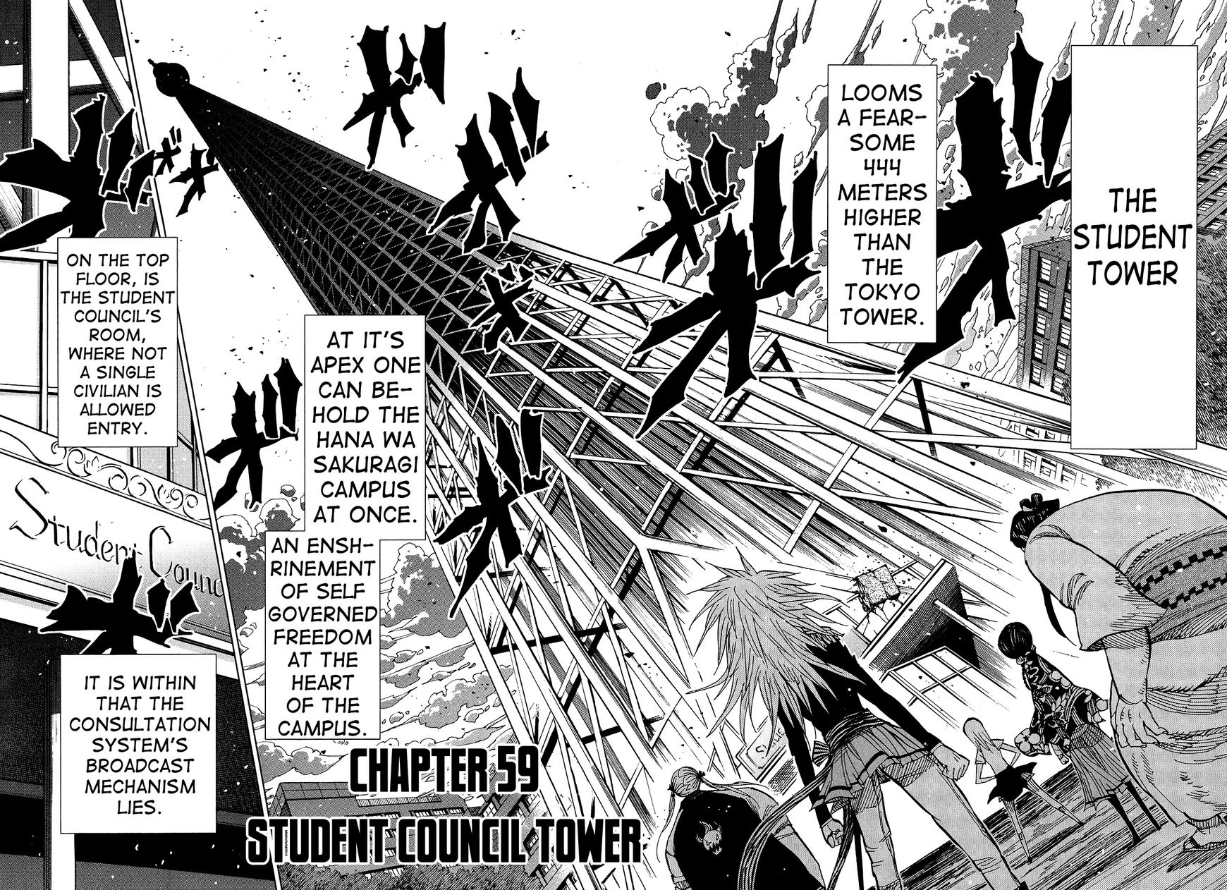Nejimaki Kagyu Chapter 59 page 2 - Chapter 59 : Student Council Tower