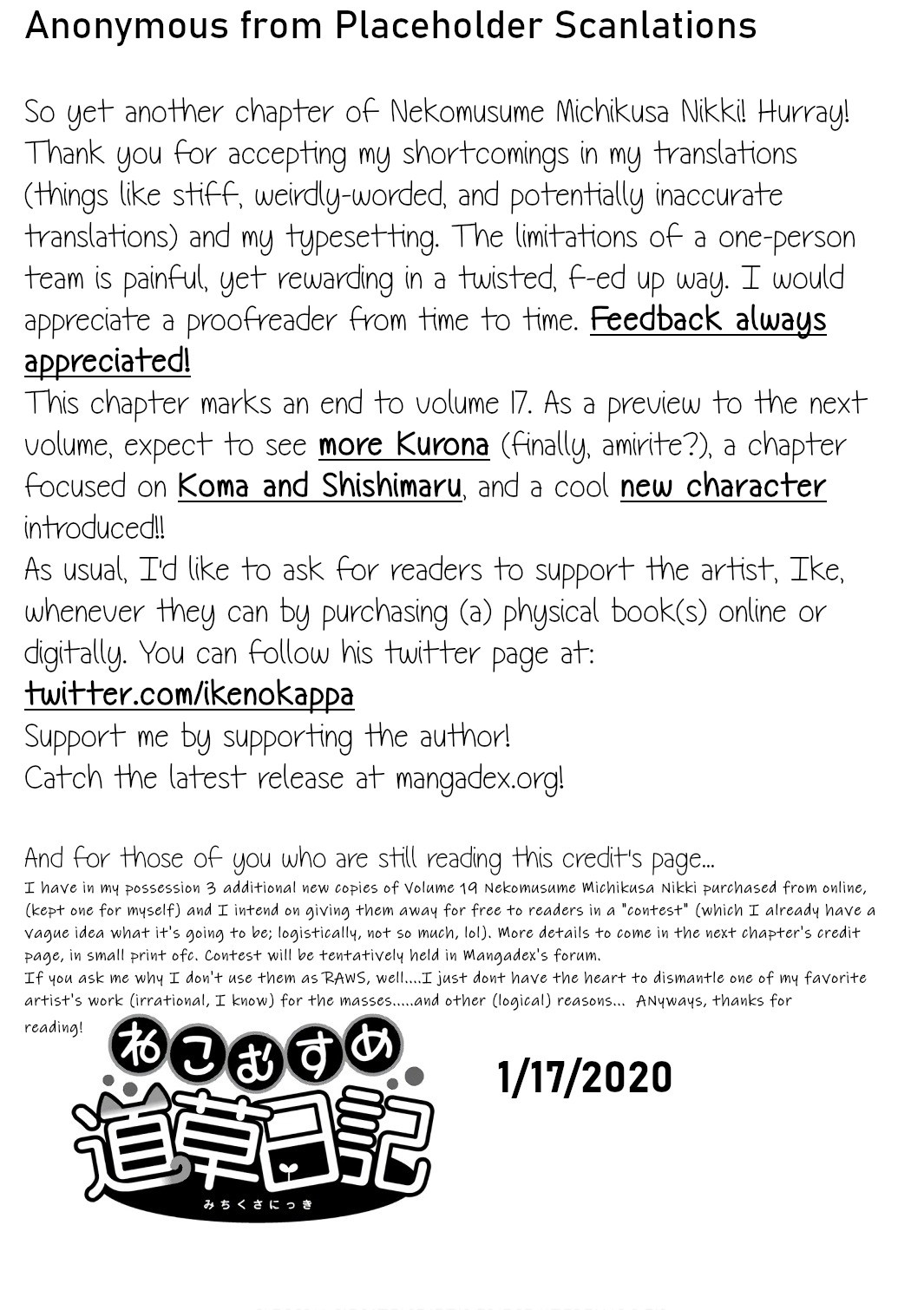 Neko Musume Michikusa Nikki Chapter 106 page 25 - Chapter 106: Passing the Time on the Streets at Night After the Festival
