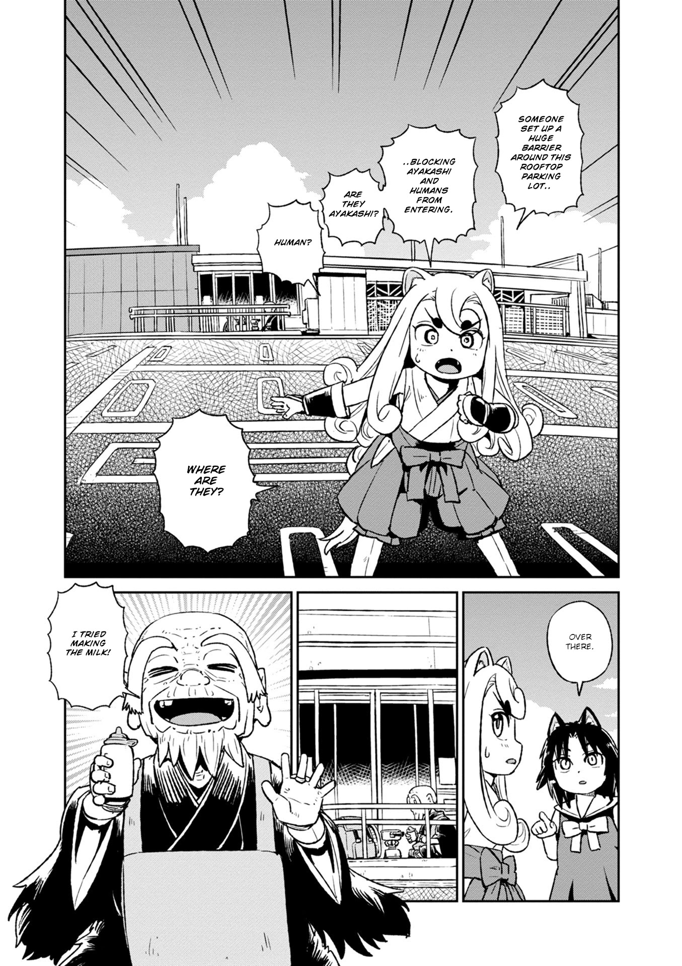 Neko Musume Michikusa Nikki Chapter 117 page 11 - Chapter 117: Passing the Time with Human Figures at a Secluded Rooftop Parking Lot