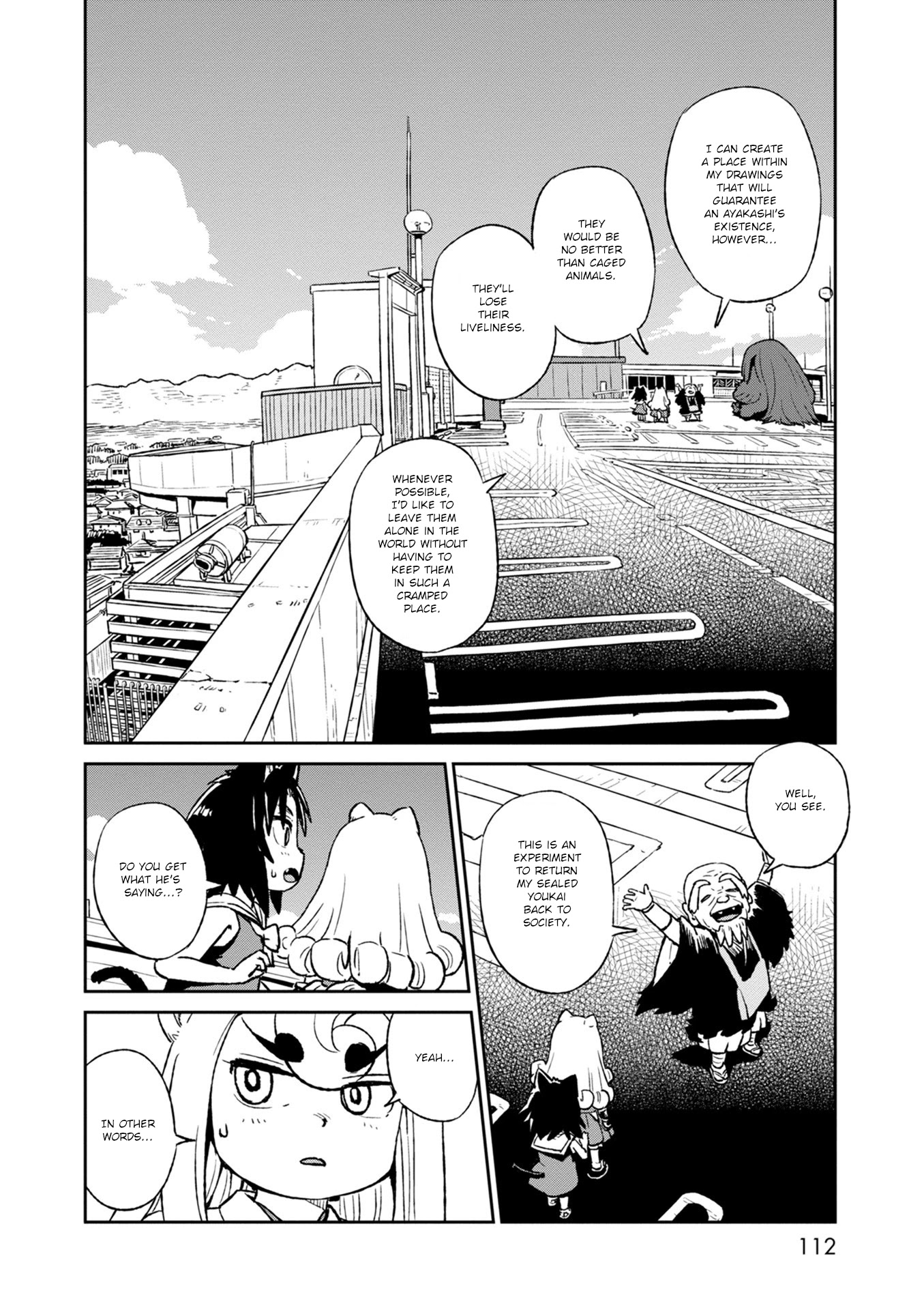 Neko Musume Michikusa Nikki Chapter 117 page 18 - Chapter 117: Passing the Time with Human Figures at a Secluded Rooftop Parking Lot