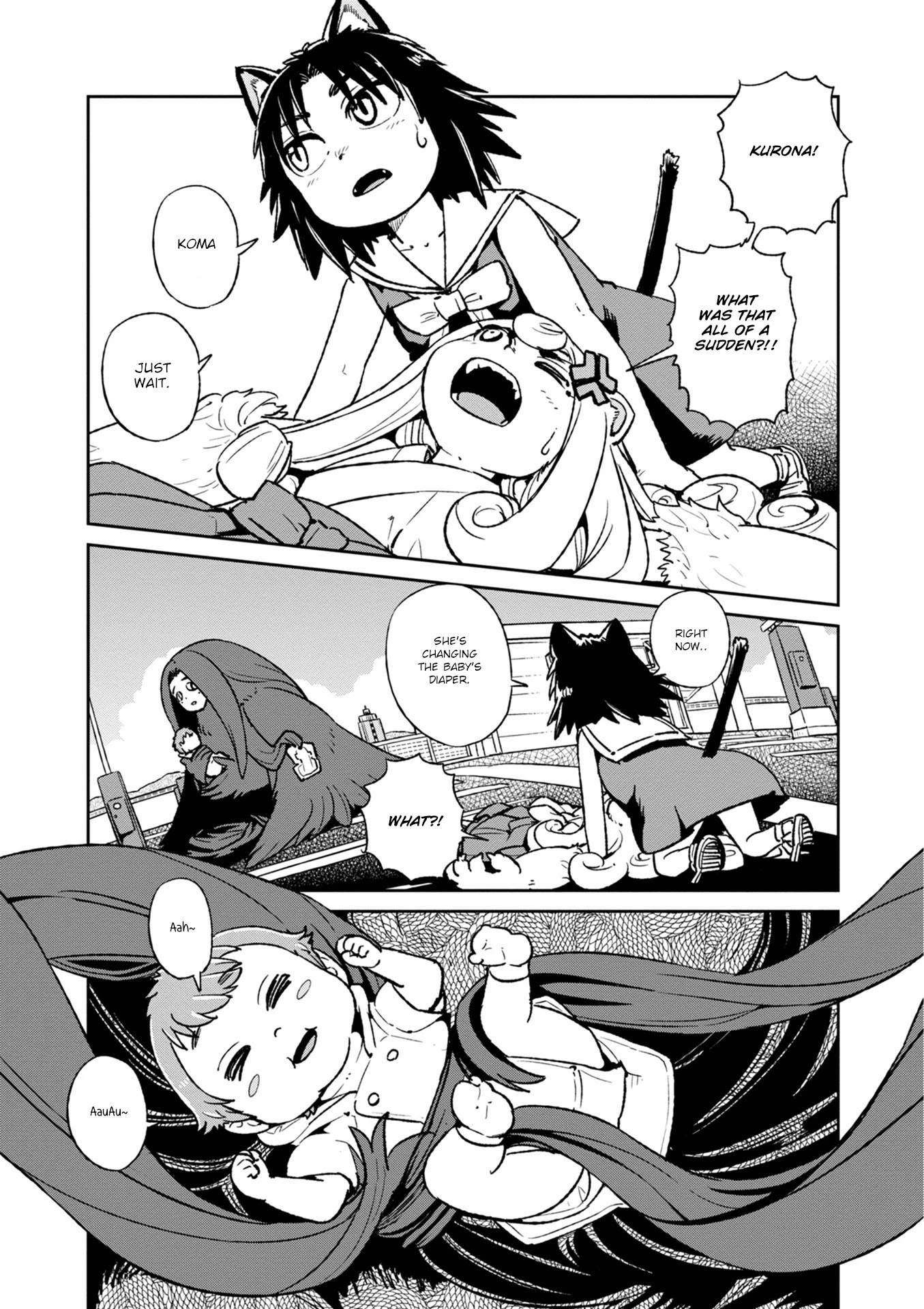 Neko Musume Michikusa Nikki Chapter 117 page 9 - Chapter 117: Passing the Time with Human Figures at a Secluded Rooftop Parking Lot