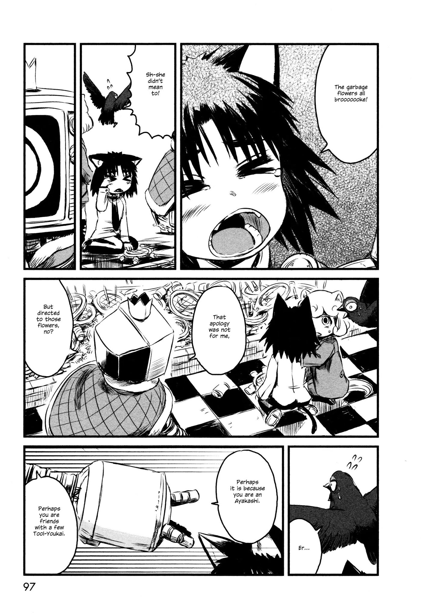 Neko Musume Michikusa Nikki Chapter 28 page 13 - Chapter 28 : Passin' Time in the Rubbish Castle