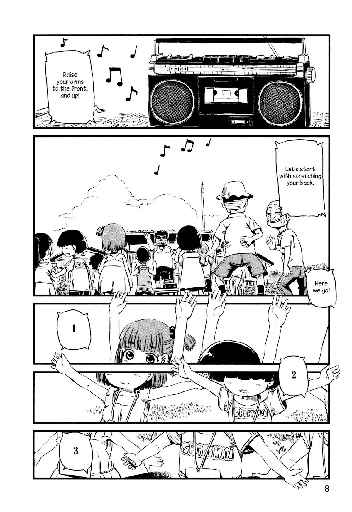 Neko Musume Michikusa Nikki Chapter 48 page 13 - Chapter 48: Passin' Time With Tanuki's Radio Taiso