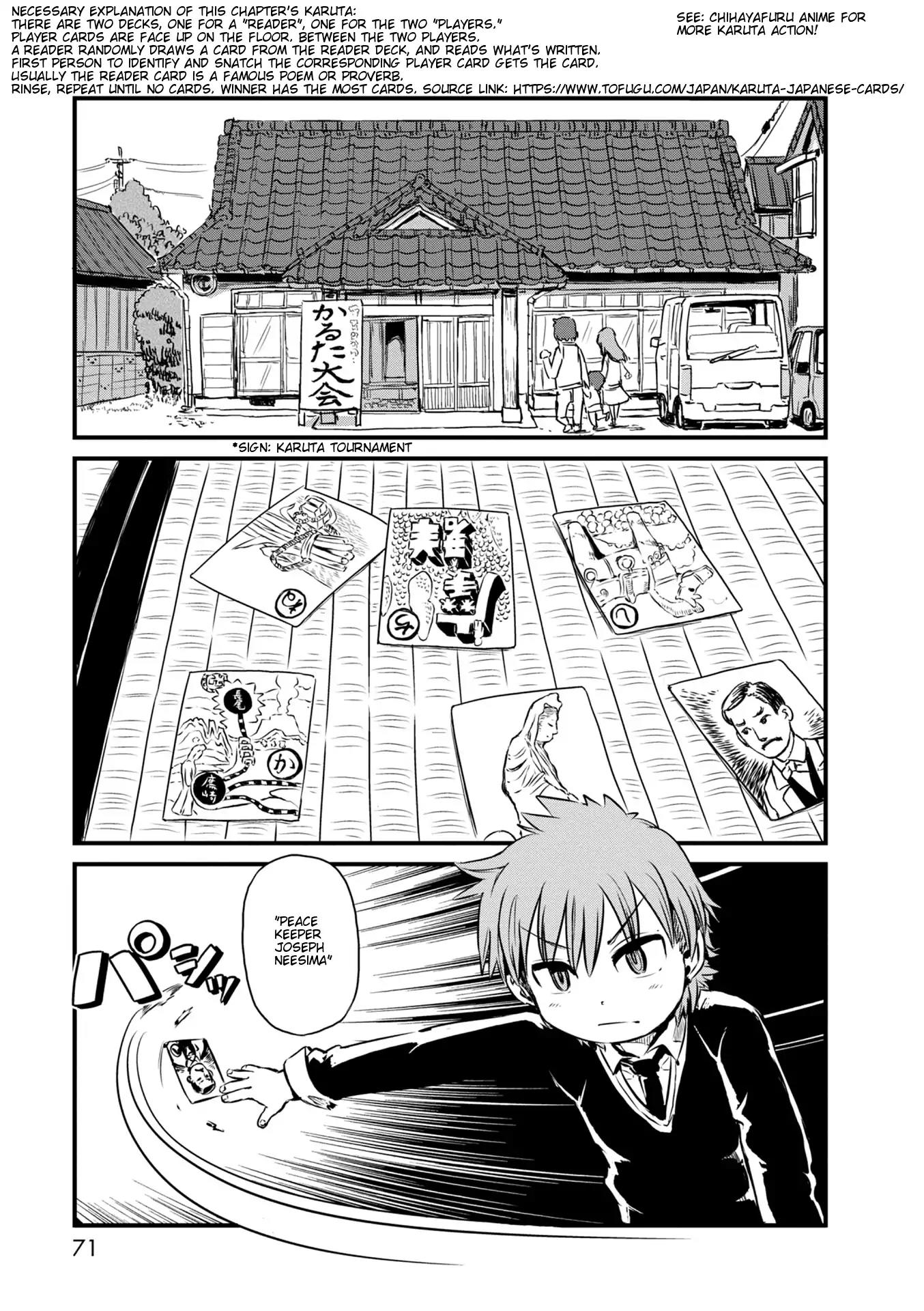 Neko Musume Michikusa Nikki Chapter 63 page 1 - Chapter 63: Passing the Time Touring the Hokumou Karuta Spots