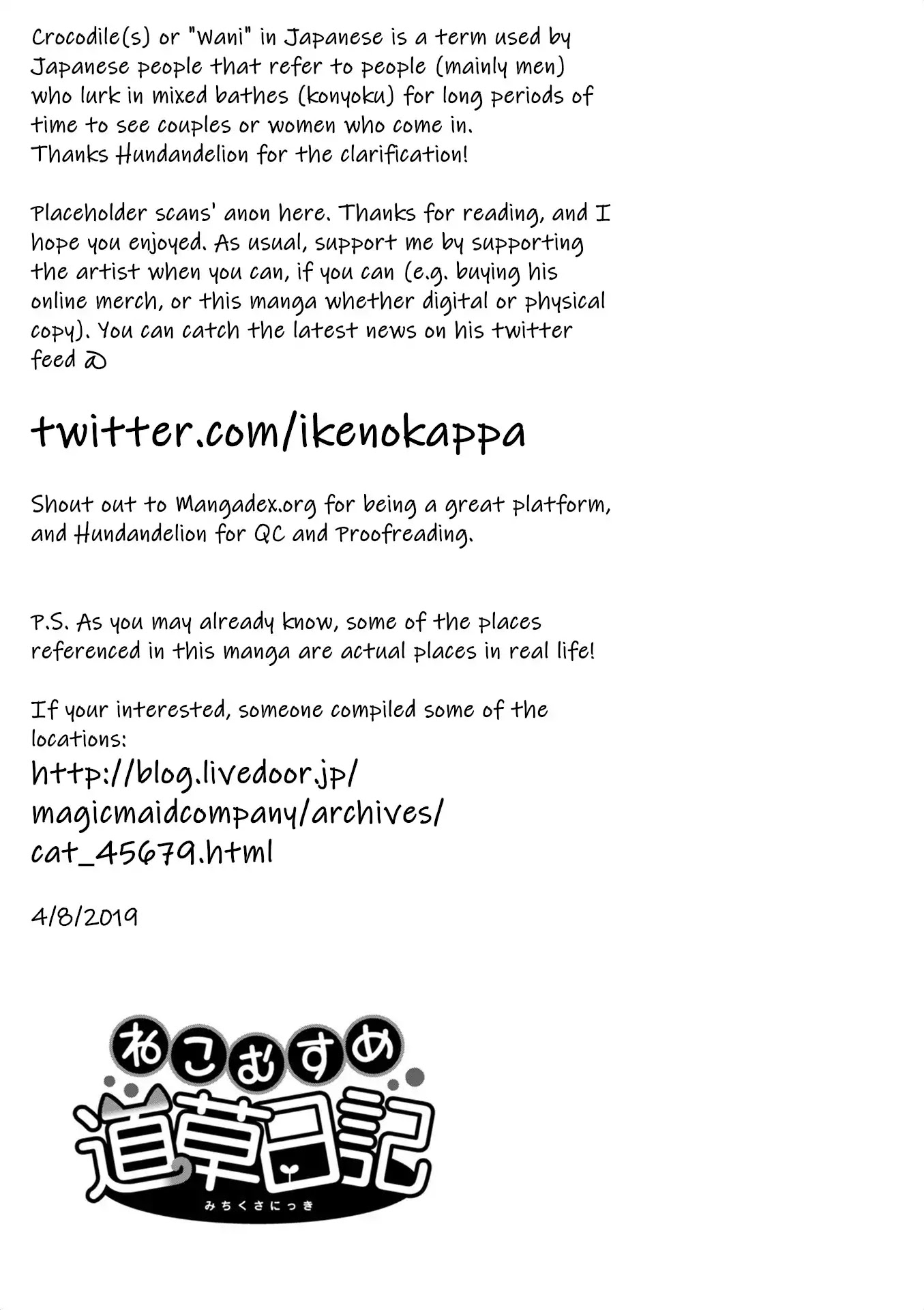 Neko Musume Michikusa Nikki Chapter 98 page 24 - Chapter 98: Passing the Time Bathing With "Crocodiles"