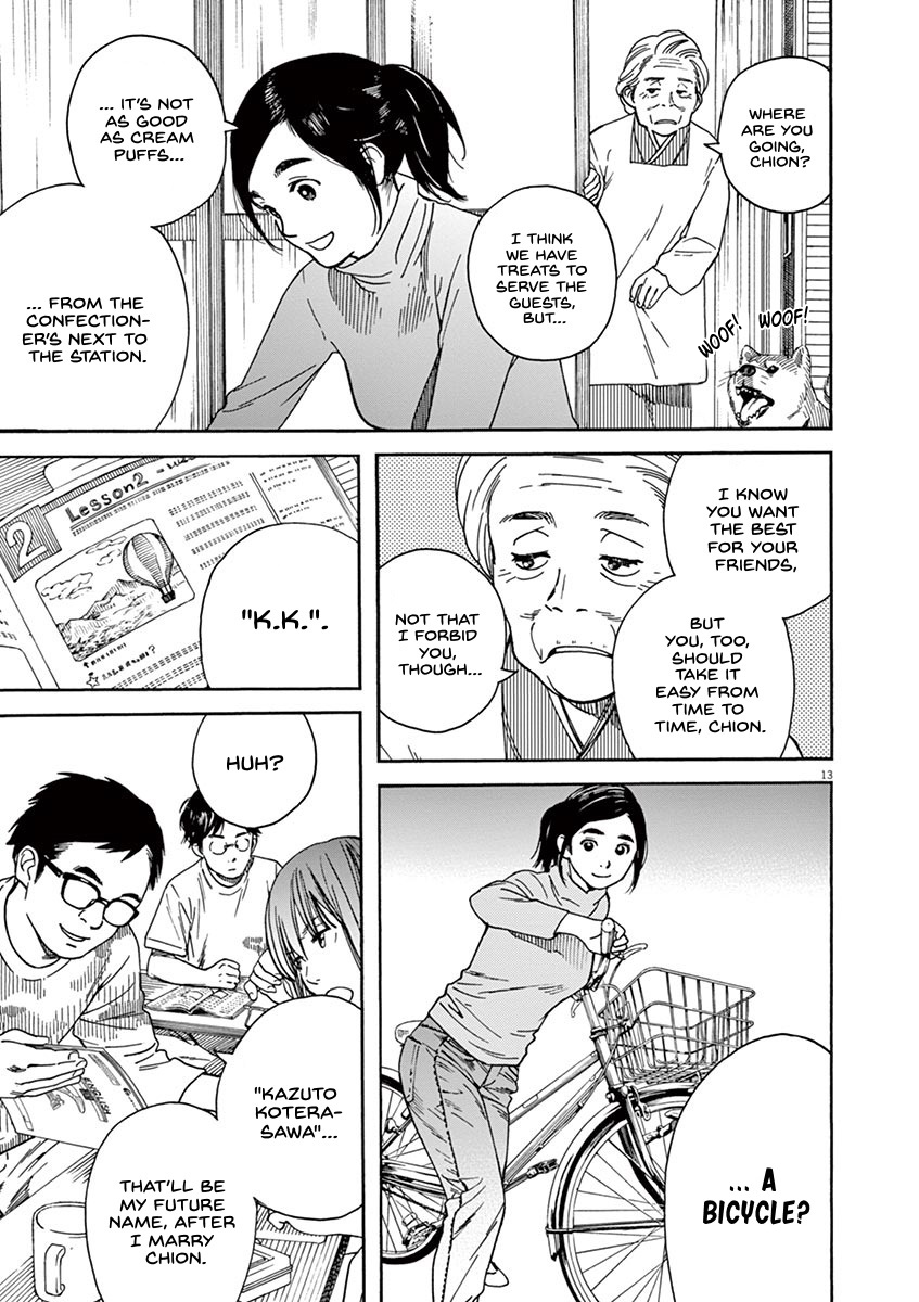 Neko no Otera no Chion-san Chapter 19 page 14 - Chapter 19: Chion's cycling times