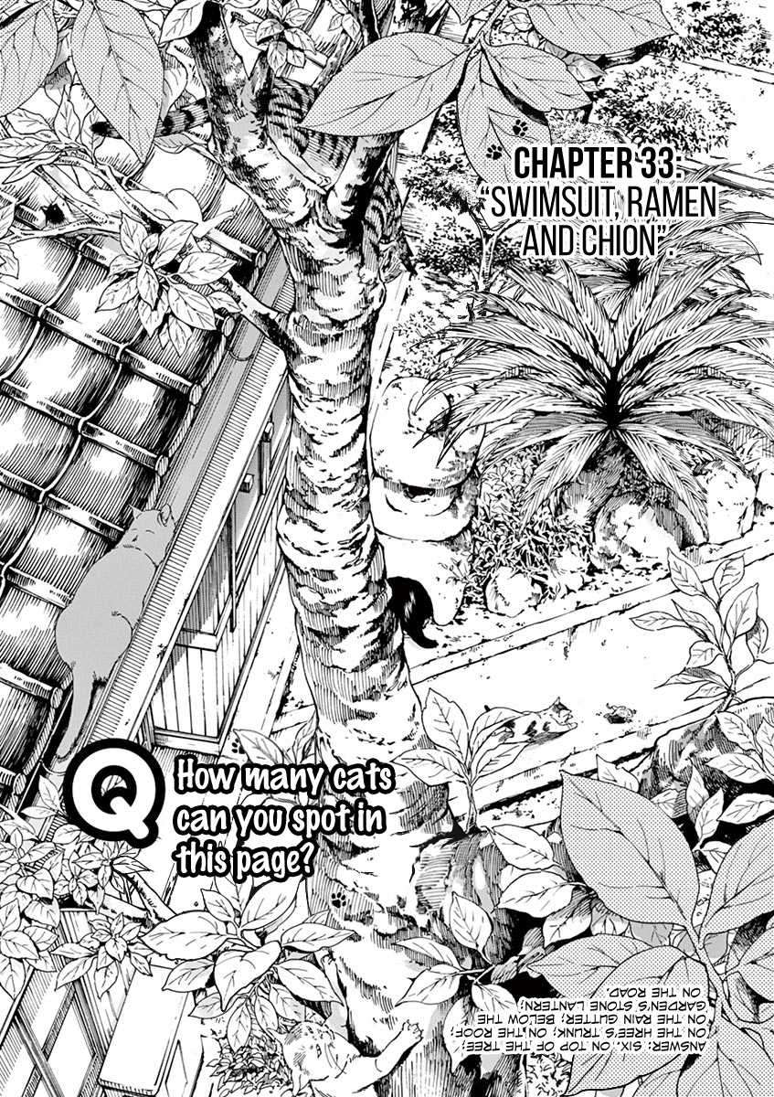 Neko no Otera no Chion-san Chapter 33 page 1 - Chapter 33: Swimsuit, Ramen and Chion