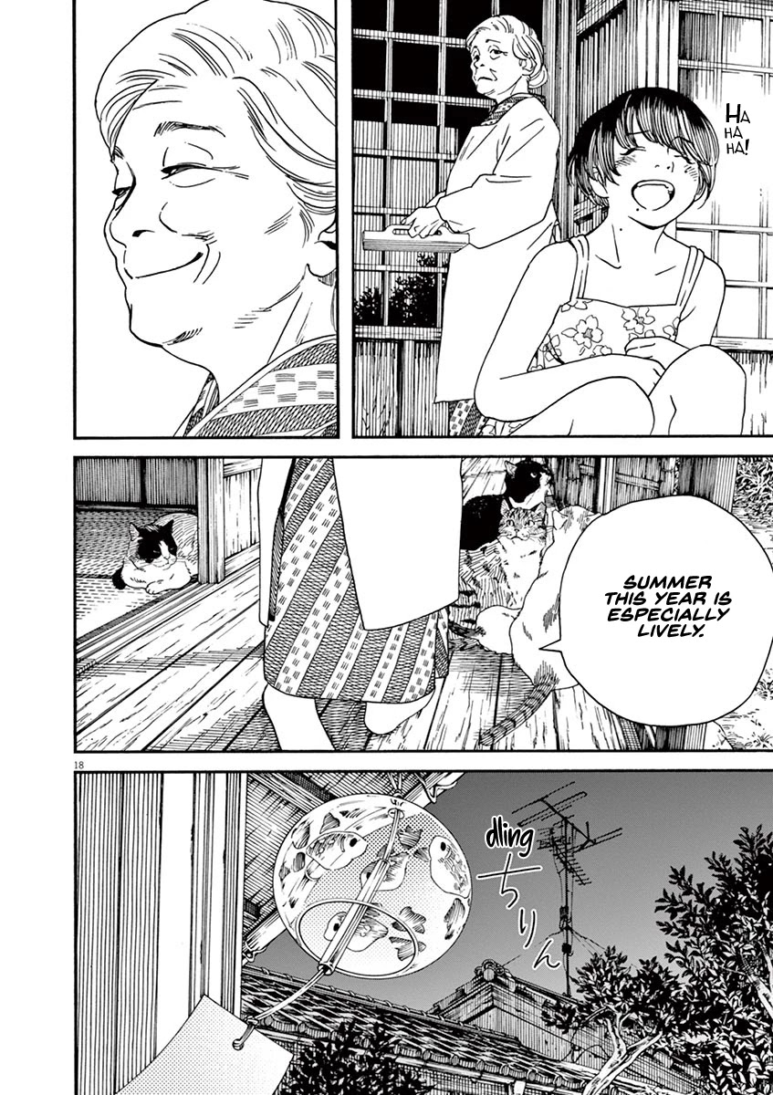 Neko no Otera no Chion-san Chapter 44 page 18 - Chapter 44: The Fireworks Reflected by the Cat's Watchful Stare, and Chion