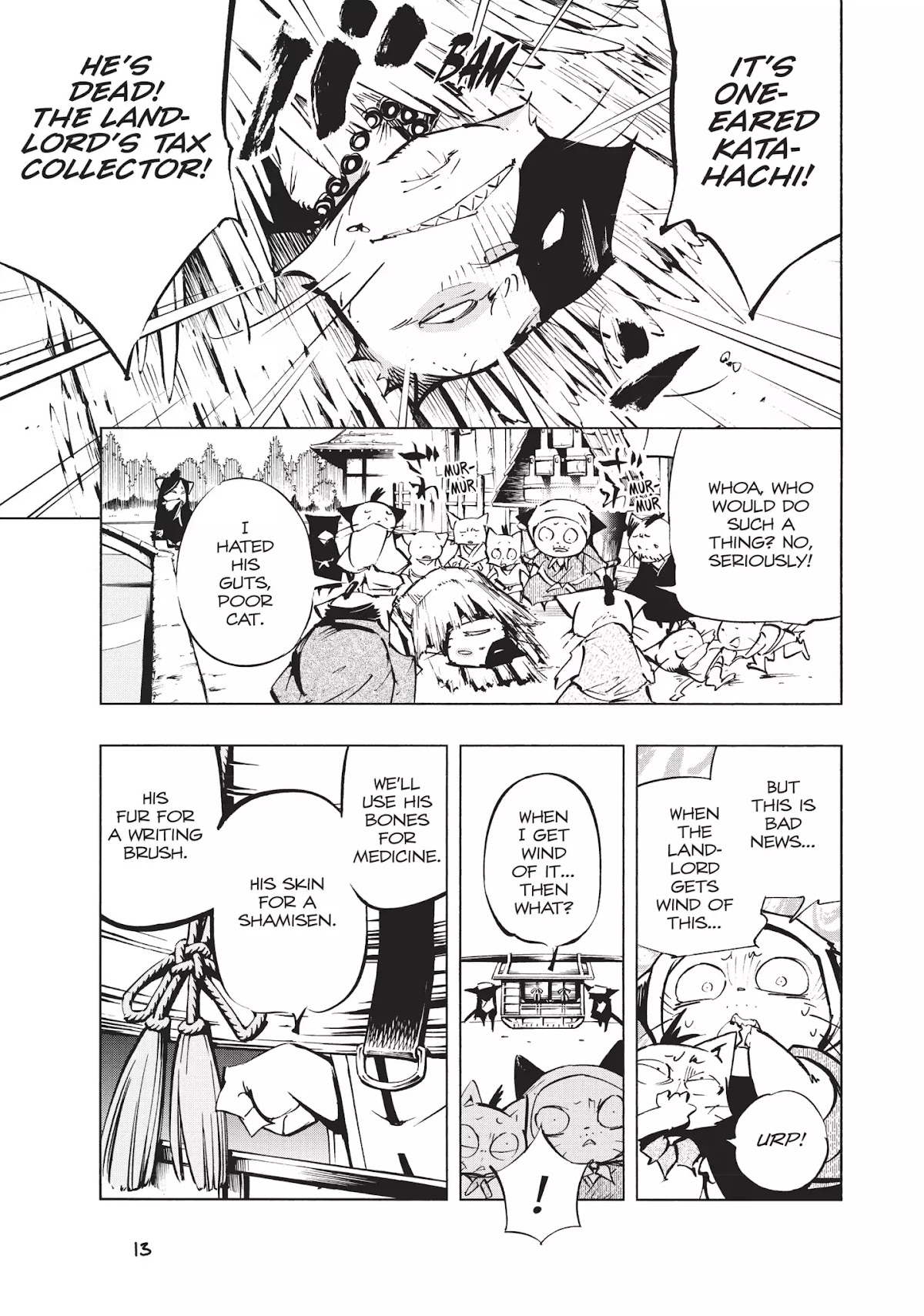 Nekogahara: Stray Cat Samurai Chapter 1 page 12 - Chapter 1: The Bell Rings When the Cat Draws His Sword