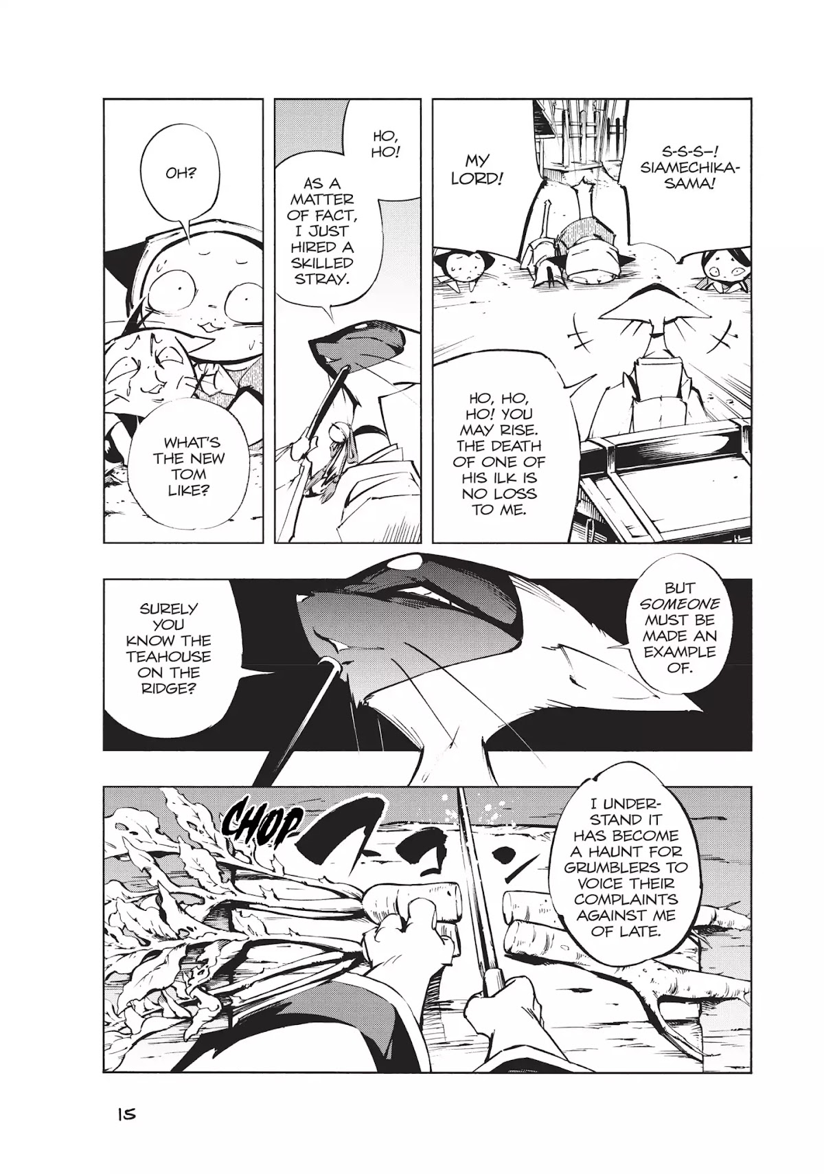 Nekogahara: Stray Cat Samurai Chapter 1 page 14 - Chapter 1: The Bell Rings When the Cat Draws His Sword