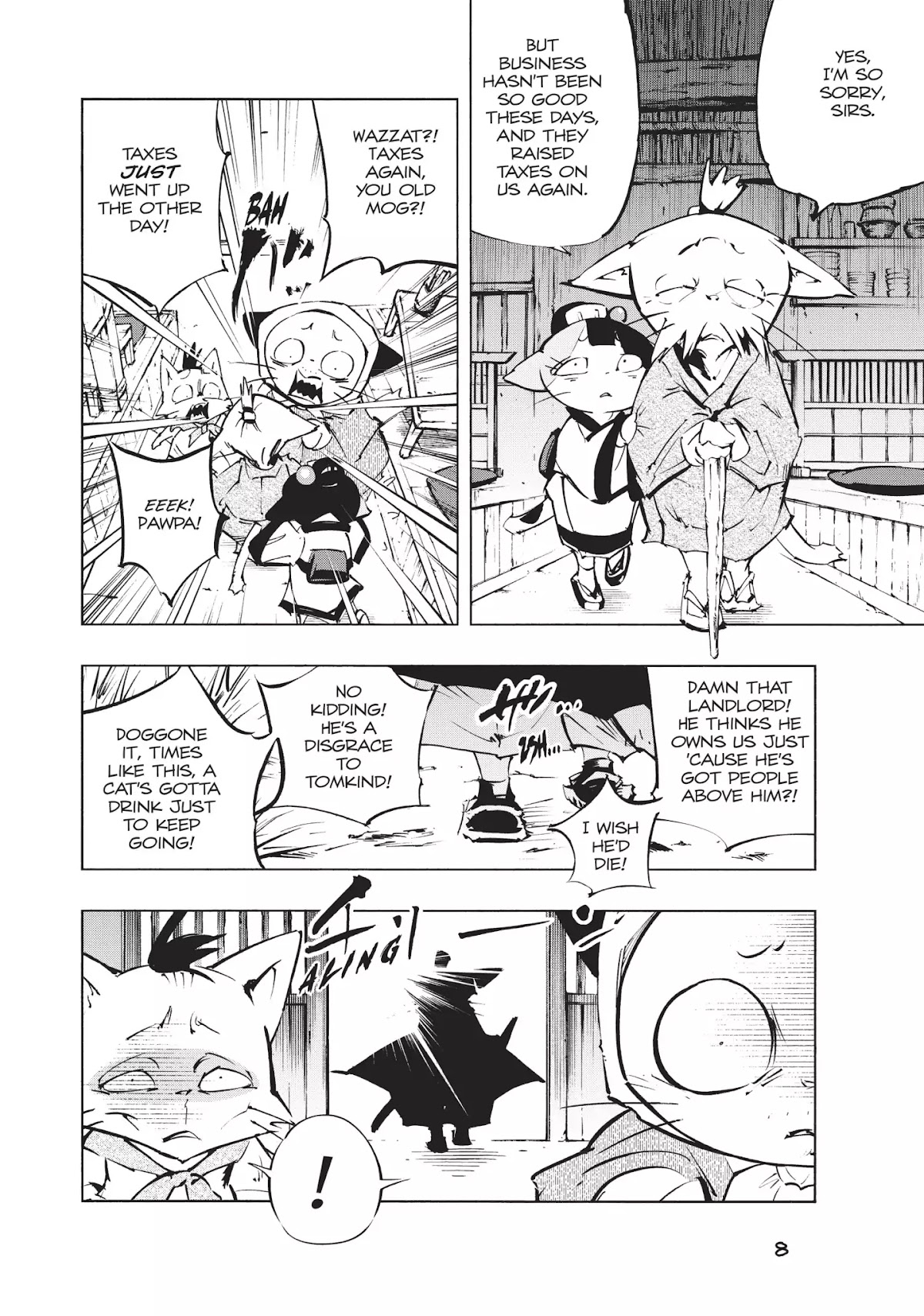 Nekogahara: Stray Cat Samurai Chapter 1 page 7 - Chapter 1: The Bell Rings When the Cat Draws His Sword