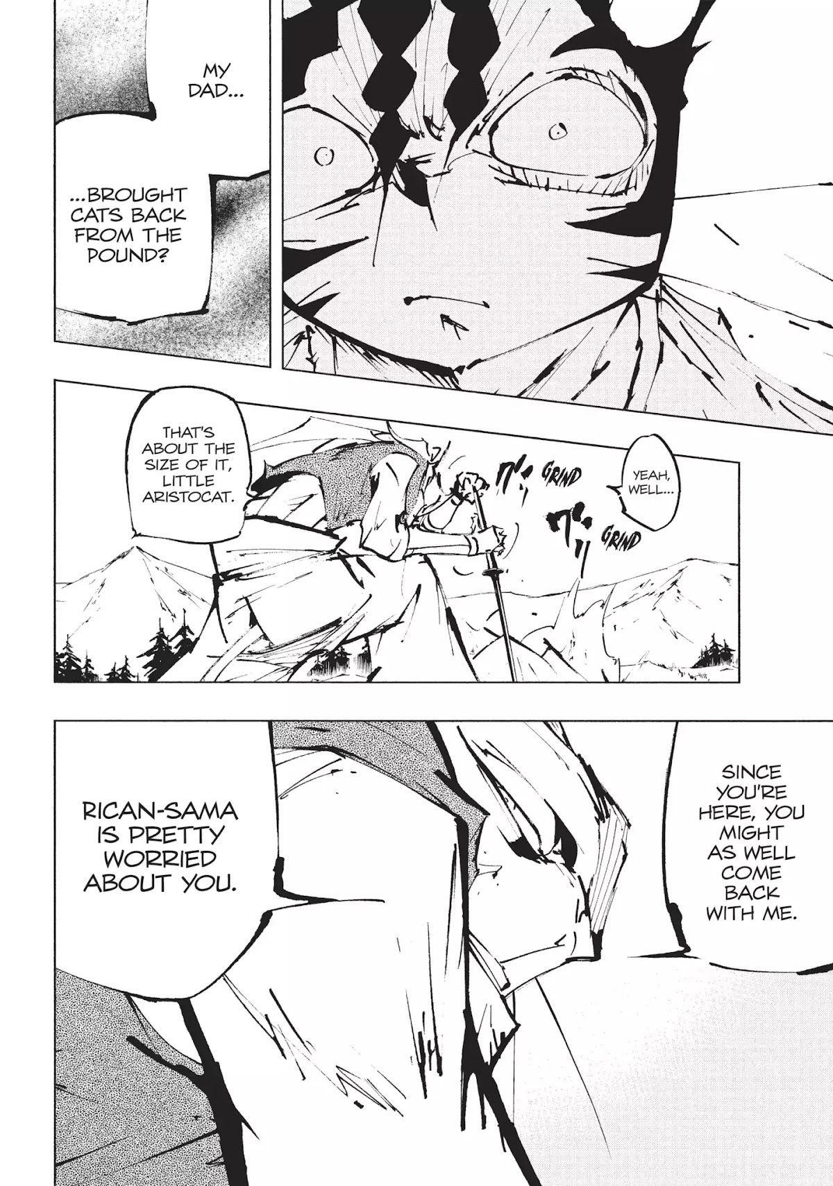 Nekogahara: Stray Cat Samurai Chapter 14 page 15 - Chapter 14: Norwegian Wood, Act Two