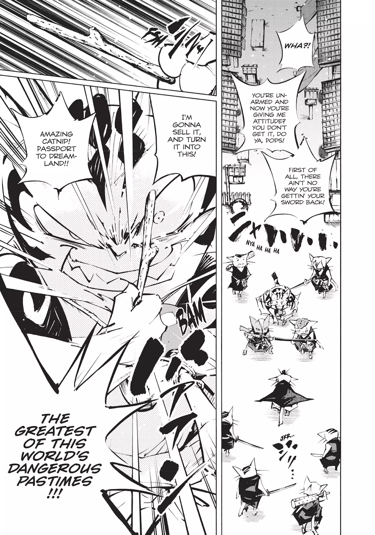 Nekogahara: Stray Cat Samurai Chapter 2 page 12 - Chapter 2: Red Dreams, Dangerous Pastimes