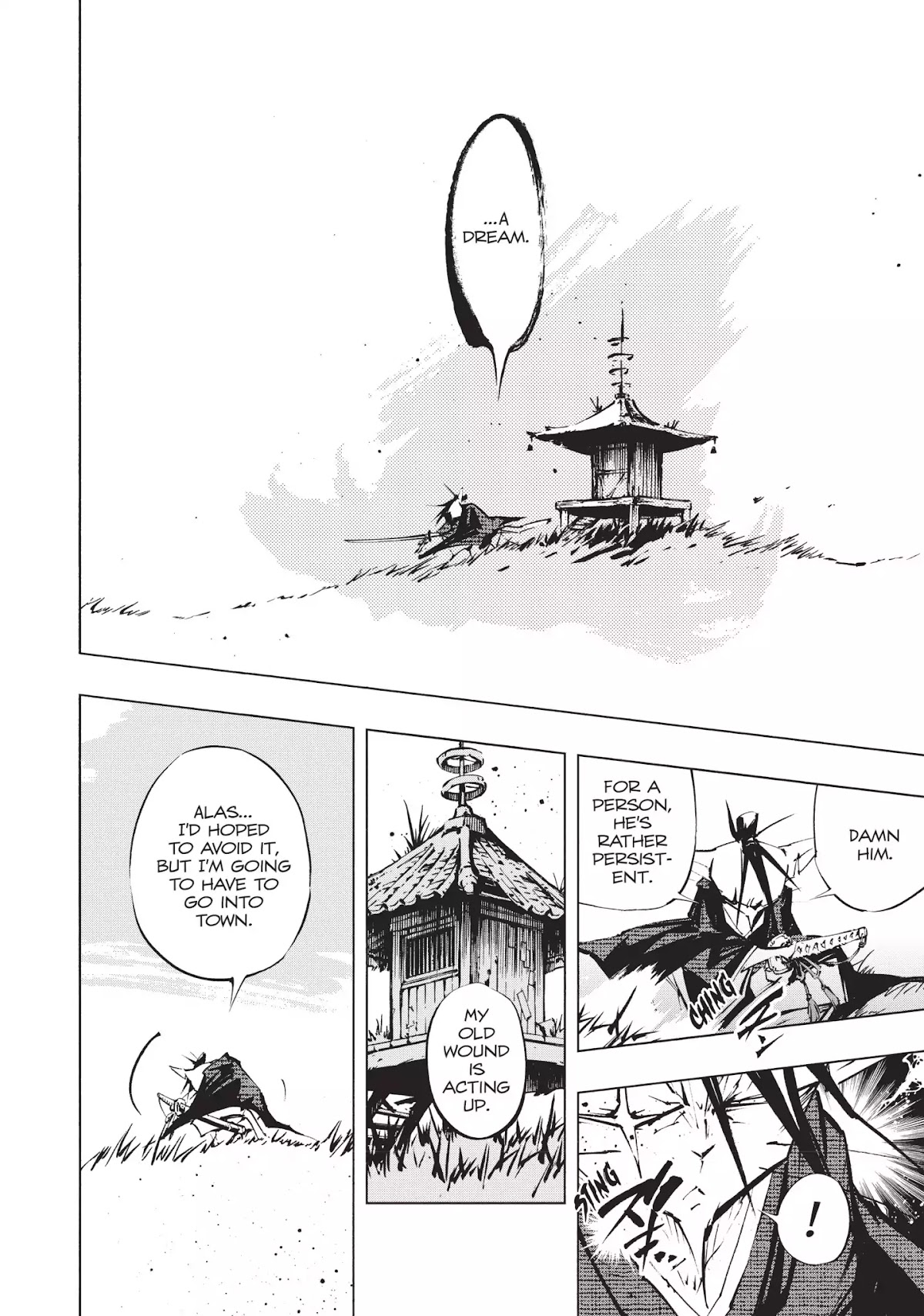 Nekogahara: Stray Cat Samurai Chapter 2 page 5 - Chapter 2: Red Dreams, Dangerous Pastimes