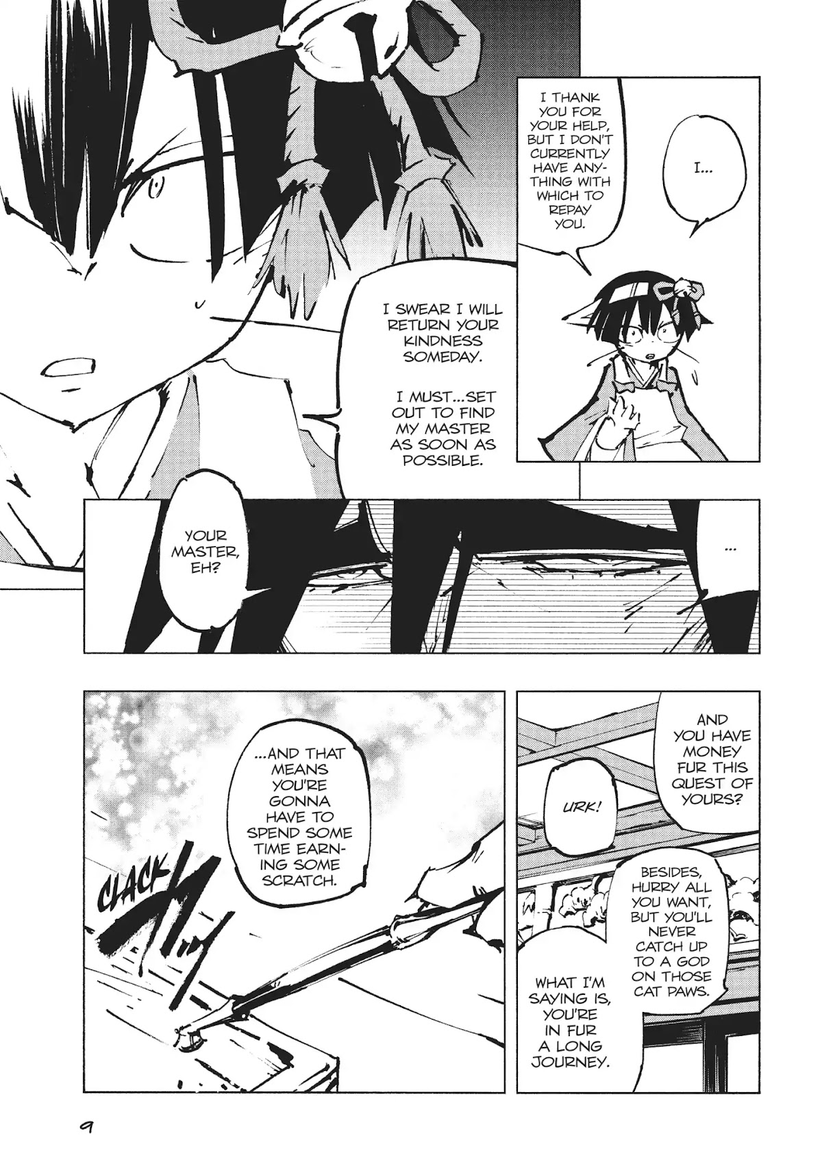 Nekogahara: Stray Cat Samurai Chapter 20 page 9 - Chapter 20: HI LONE KITTY, PART 2