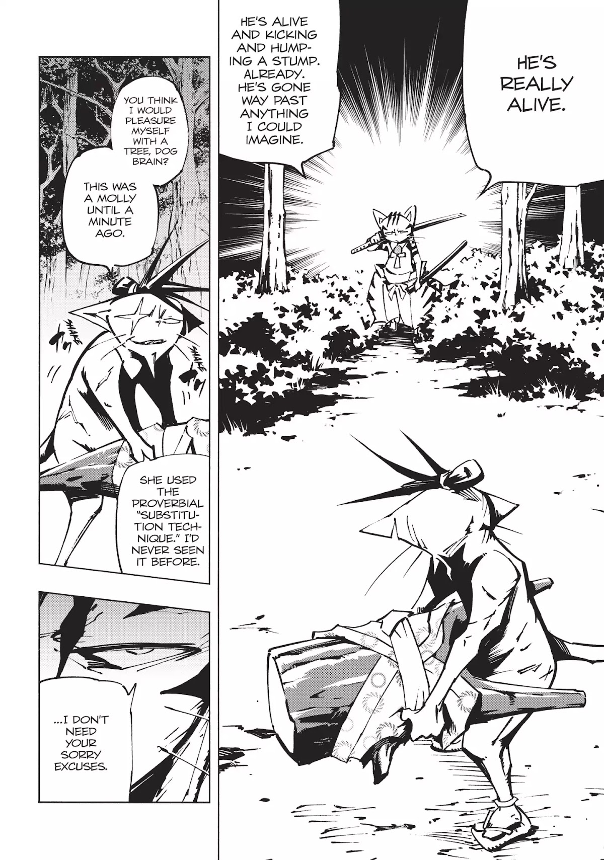 Nekogahara: Stray Cat Samurai Chapter 8 page 12 - Chapter 8: Au Naturel Enemies