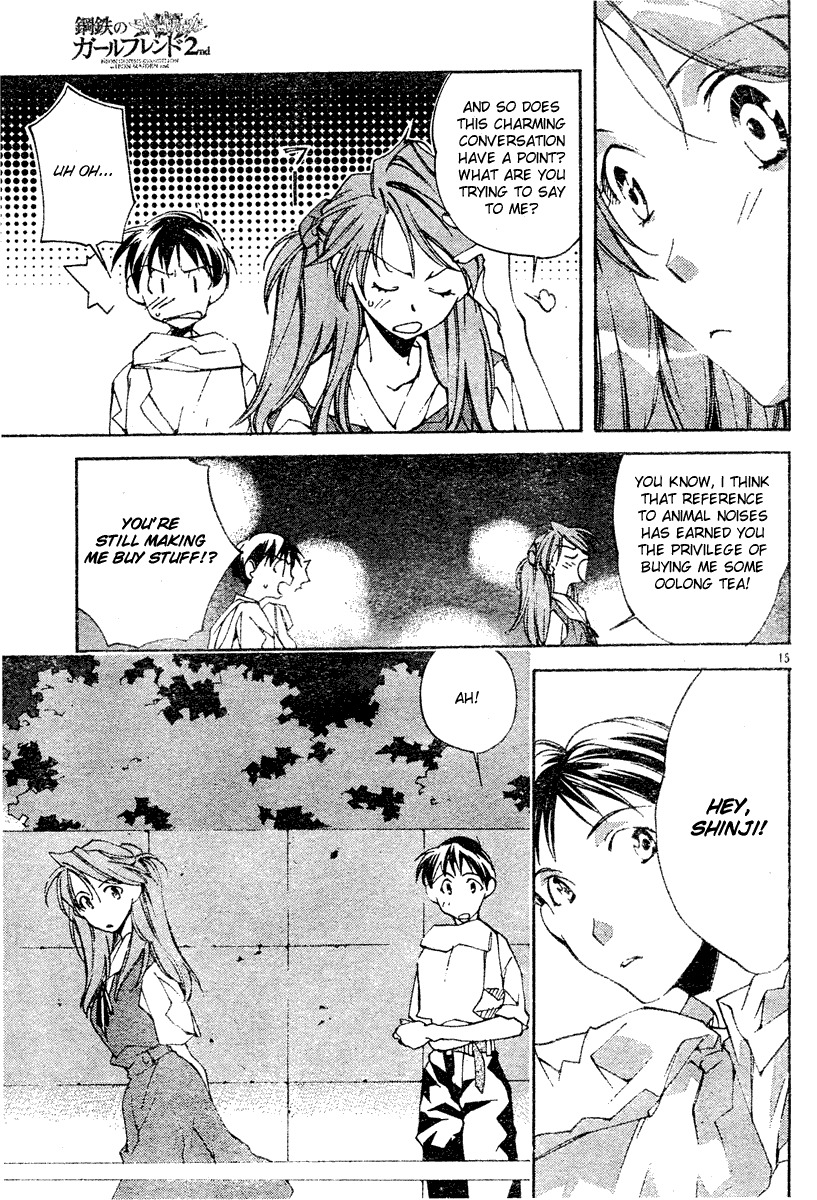 Neon Genesis Evangelion: Koutetsu no Girlfriend 2nd Chapter 3 page 15 - Chapter 3: Regretful Heart, Kind Heart