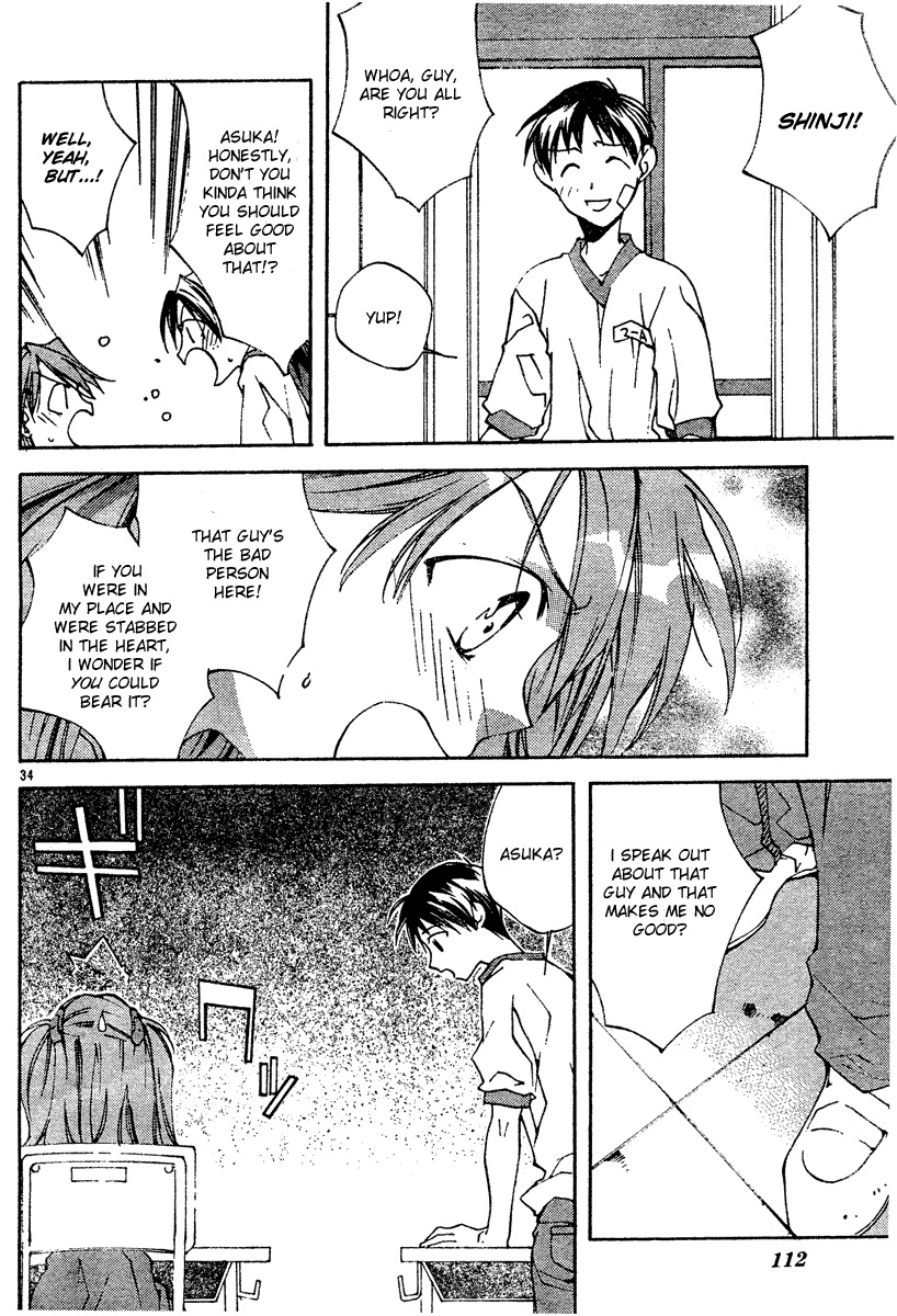 Neon Genesis Evangelion: Koutetsu no Girlfriend 2nd Chapter 3 page 34 - Chapter 3: Regretful Heart, Kind Heart