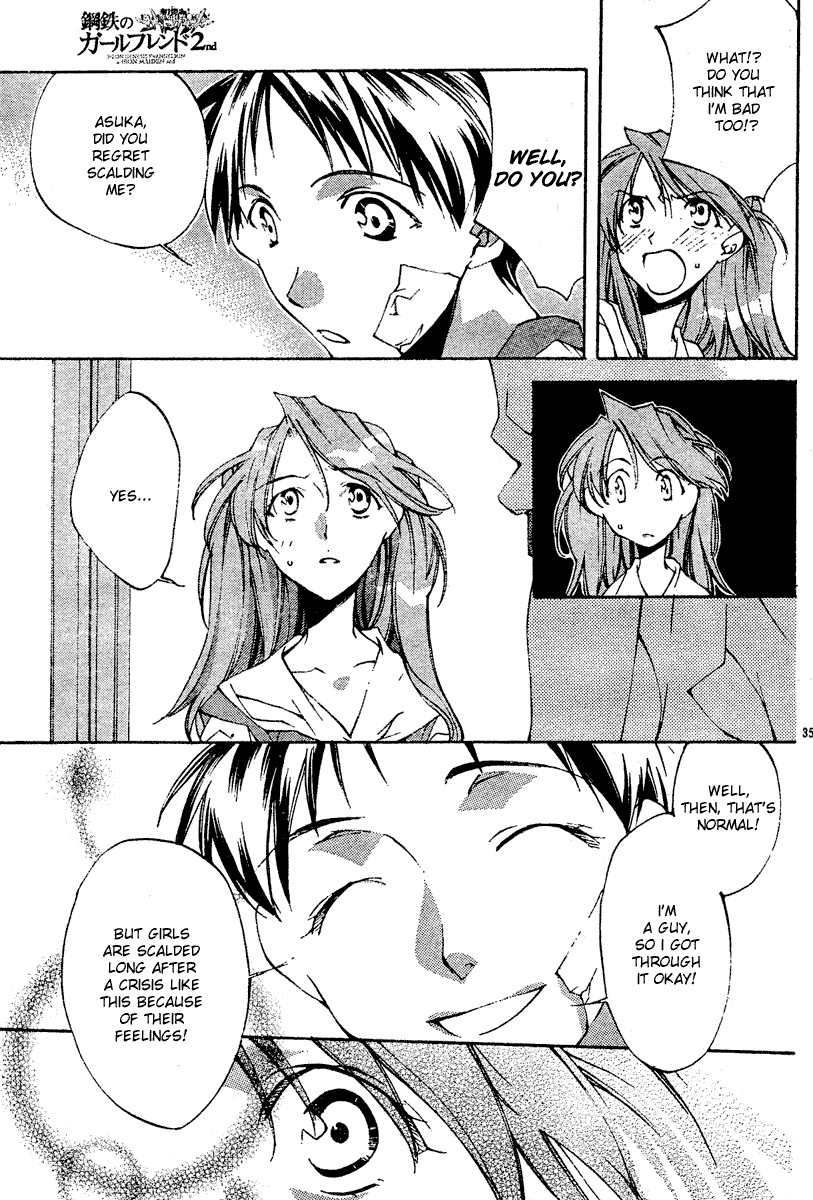 Neon Genesis Evangelion: Koutetsu no Girlfriend 2nd Chapter 3 page 35 - Chapter 3: Regretful Heart, Kind Heart