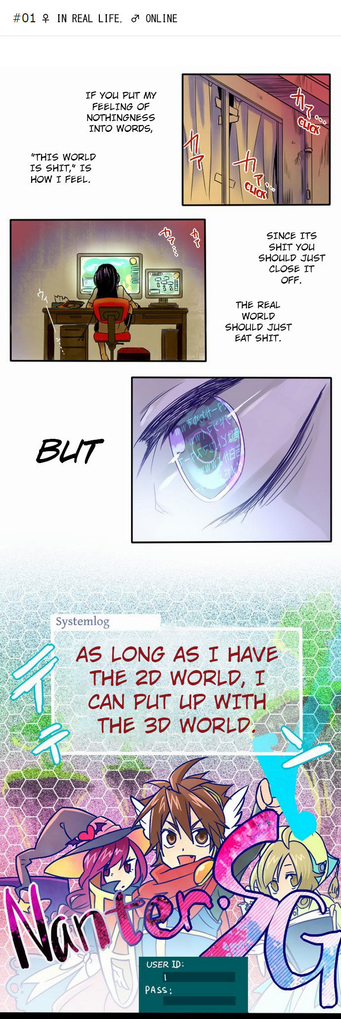Netojuu no Susume Chapter 1 page 1 - Chapter 1 : ♀ In Real Life, ♂ Online
