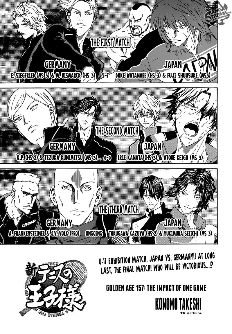New Prince of Tennis Chapter 157 page 1 - Chapter 157 : The Impact of One Game