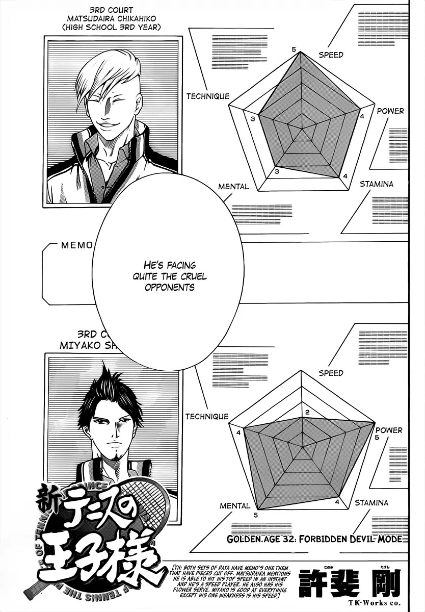 New Prince of Tennis Chapter 32 page 3 - Chapter 32 : Forbidden Devil Mode