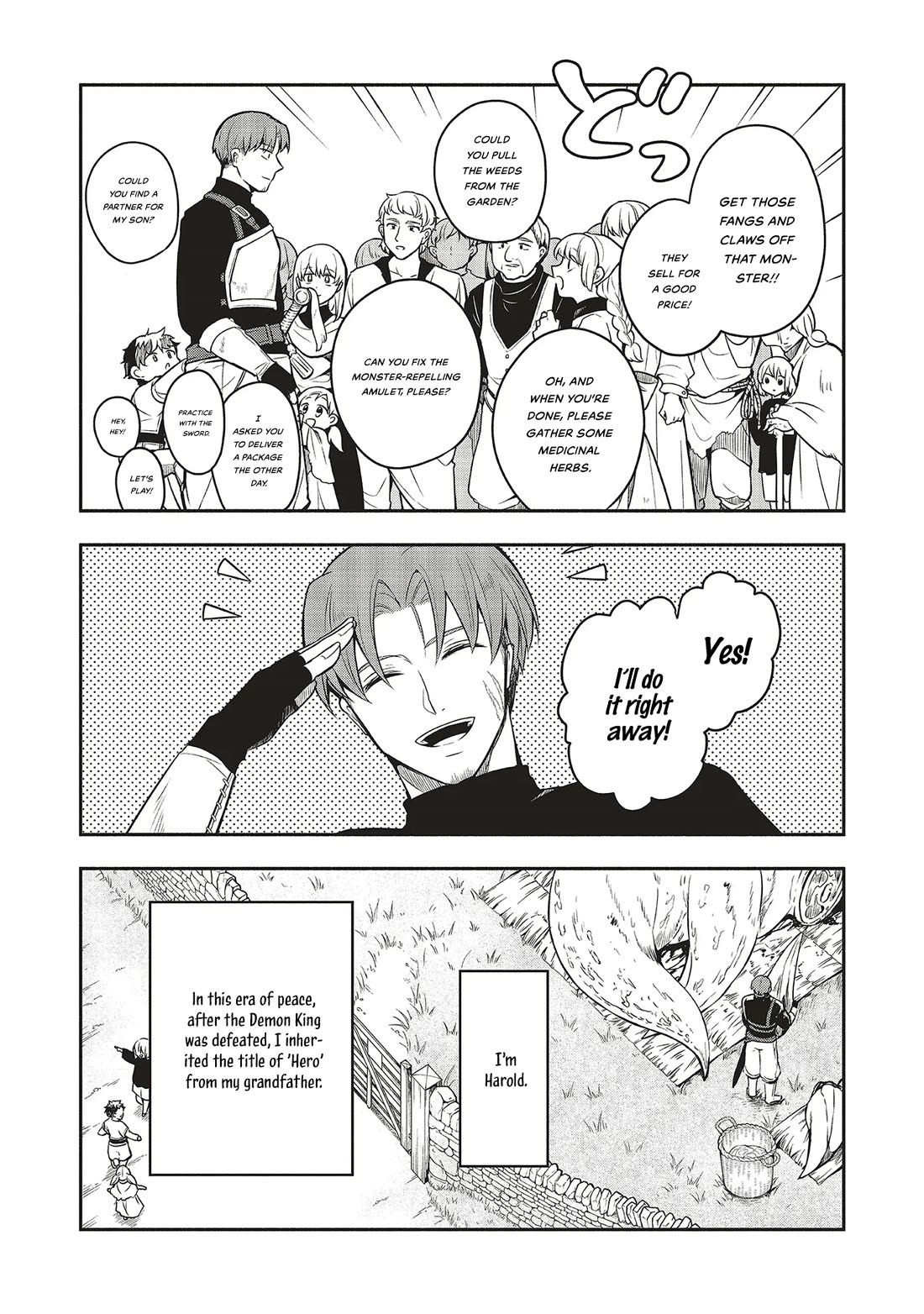 Newlywed Quest: The Demon King's Daughter Wants to Seduce the Serious Hero ♡ Chapter 1 page 6 - Chapter 1: Harold The Hero