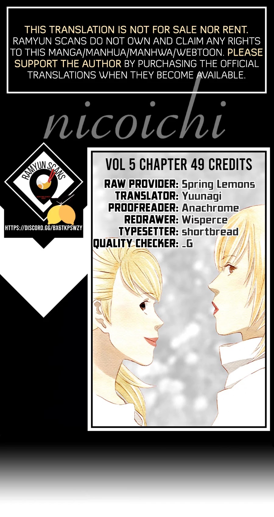 Nicoichi Chapter 49 page 1 - Chapter 49: Mom and Natsumi-san's Future