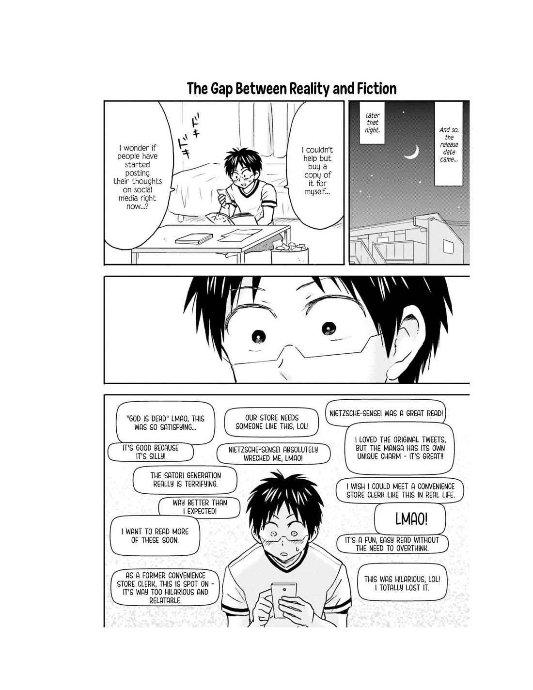 Nietzsche-sensei - Konbini ni, Satori Sedai no Shinjin ga Maiorita Chapter 64 page 5 - Chapter 64: The Bell Tolls For The Start of the Serialization