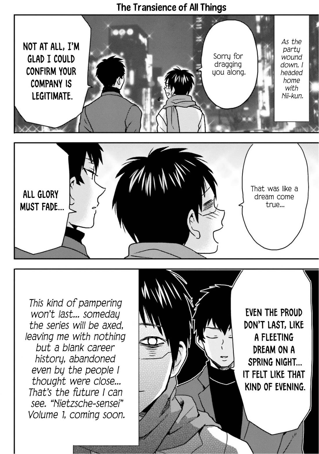 Nietzsche-sensei - Konbini ni, Satori Sedai no Shinjin ga Maiorita Chapter 68 page 13 - Chapter 68: Like A Fleeting Spring's Night Dream