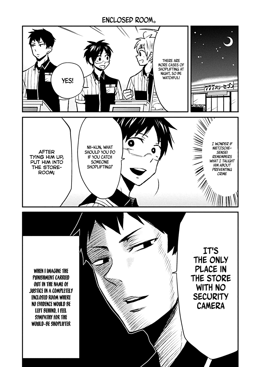 Nietzsche-sensei - Konbini ni, Satori Sedai no Shinjin ga Maiorita Chapter 7 page 8 - Chapter 7: 7 Hours: Shibaken Arrives in the Shop