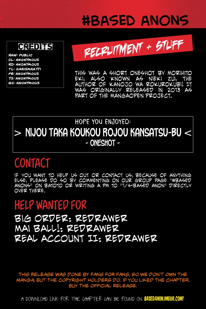 Nijou Taka Koukou Rojou Kansatsu-bu Chapter 0 page 26 - Chapter 0 : [Oneshot]