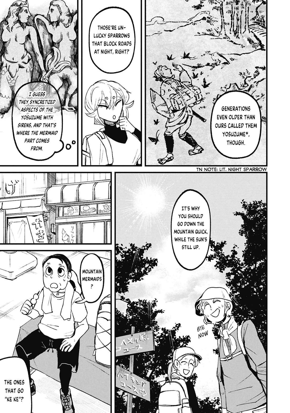 Nikubami Honegishimi Chapter 19.1 page 15 - Chapter 19.1: Mountain Mermaids of the Serpentine Straight Road (Former)
