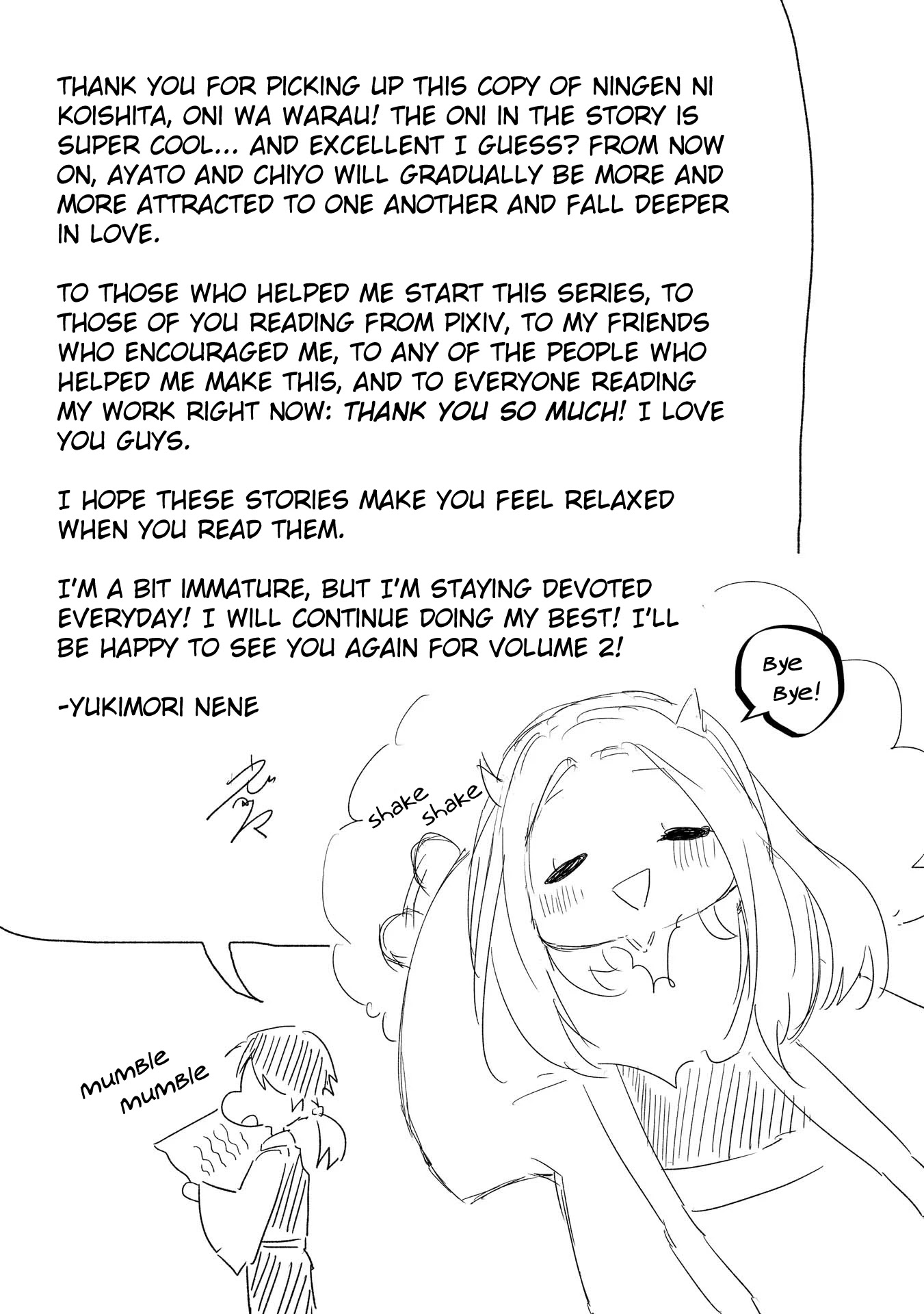Ningen ni Koi Shita Oni wa Warau Chapter 6.2 page 13 - Chapter 6.2: Vol.1 Extras