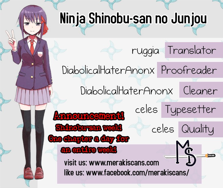 Ninja Shinobu-chan no Junjou Chapter 9 page 1 - Chapter 9: Looks Perfectly Fine