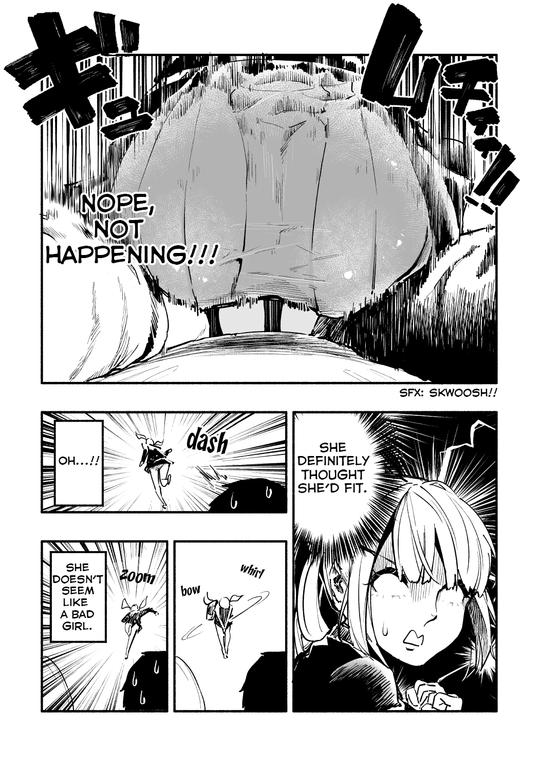Nirugame-chan With the Huge Ass and Usami-kun Chapter 1 page 3 - Chapter 1: A Story of a Girl With a Huge Ass Failing to Sit Down