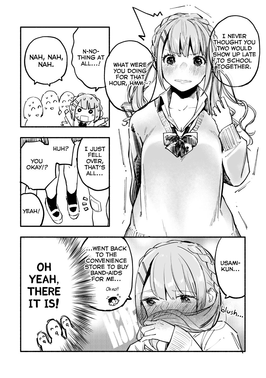 Nirugame-chan With the Huge Ass and Usami-kun Chapter 22 page 1 - Chapter 22: A Story of a Girl With a Huge Ass and I Who Are Each Questioned at School
